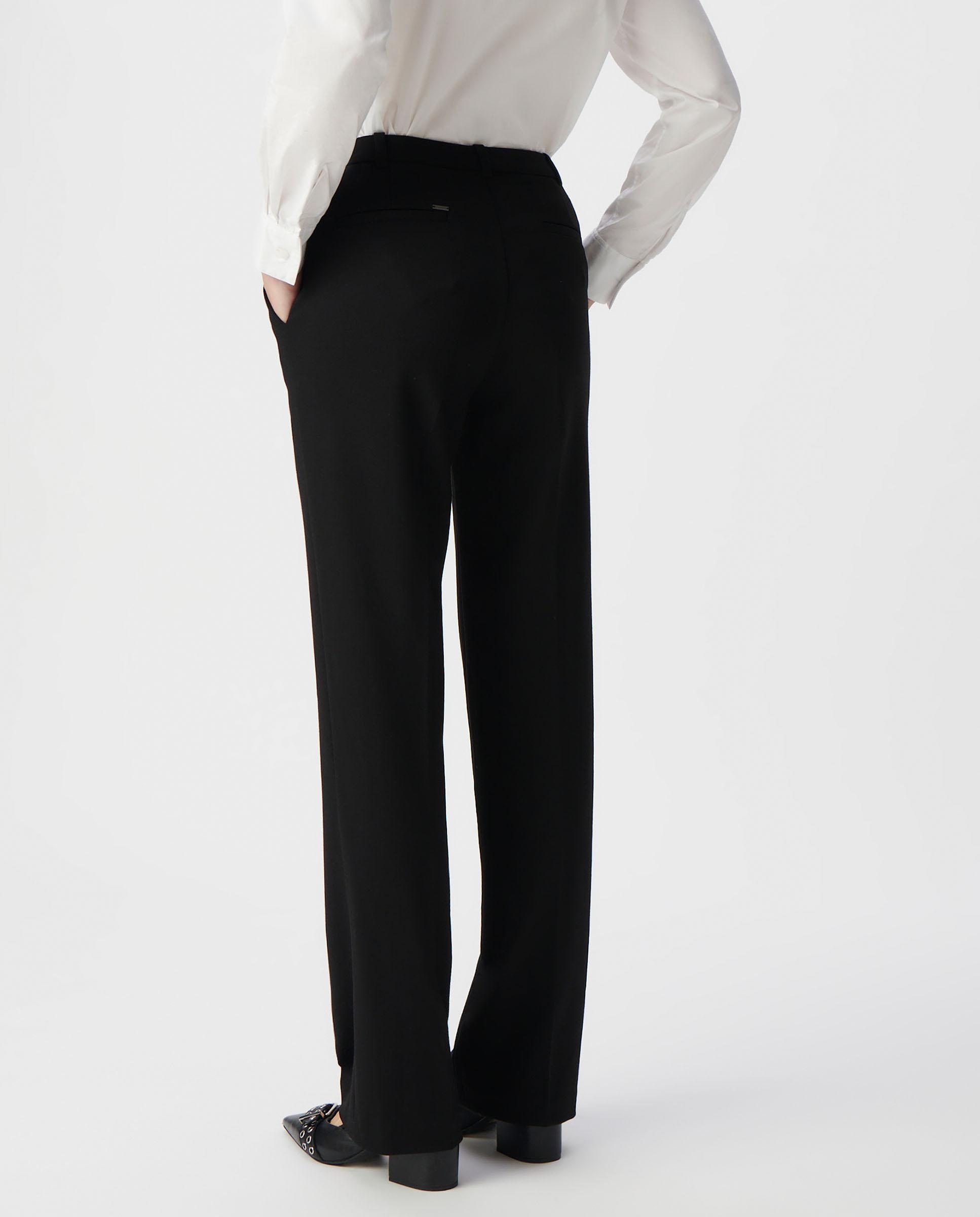 Pantalón de vestir de mujer tipo campana con bolsillos - IKKS - Negro Negro-3