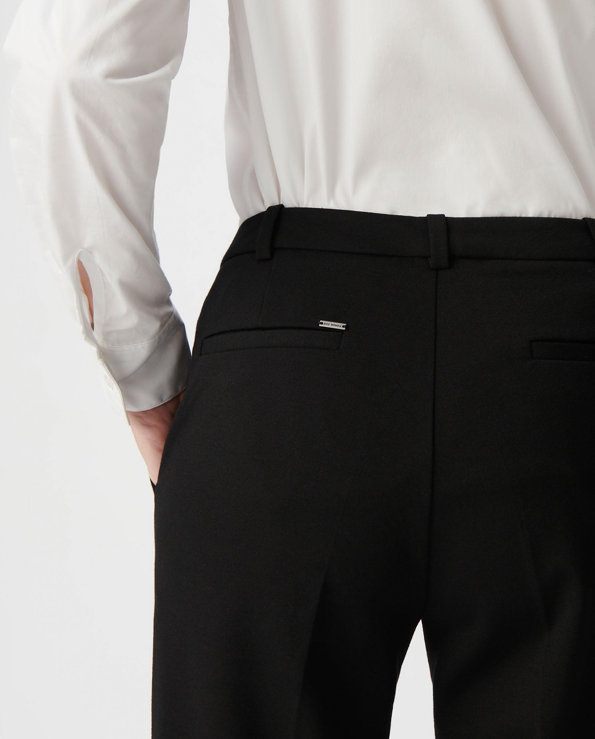 Pantalón de vestir de mujer tipo campana con bolsillos - IKKS - Negro Negro-4