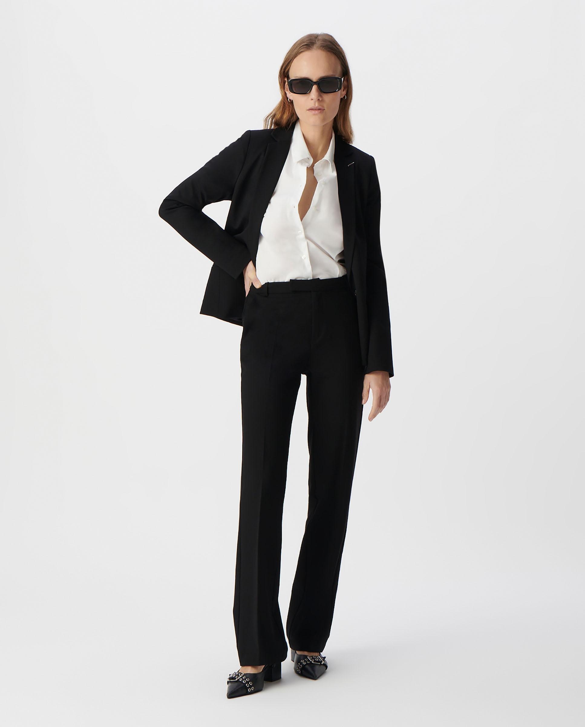 Pantalón de vestir de mujer tipo campana con bolsillos - IKKS - Negro Negro-5