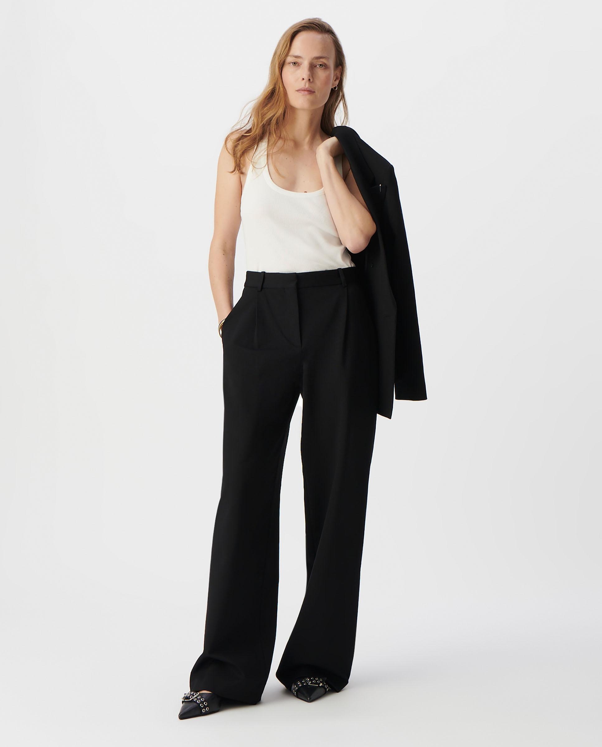 IKKS - Pantalón de vestir de mujer ancho de punto milano.