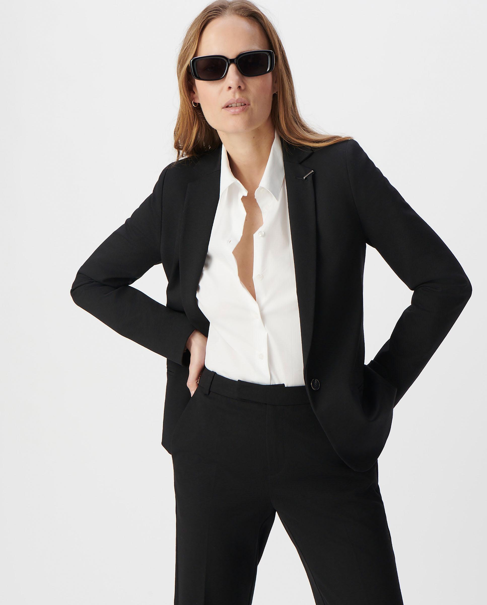 IKKS - Blazer de mujer entallado en punto milano.