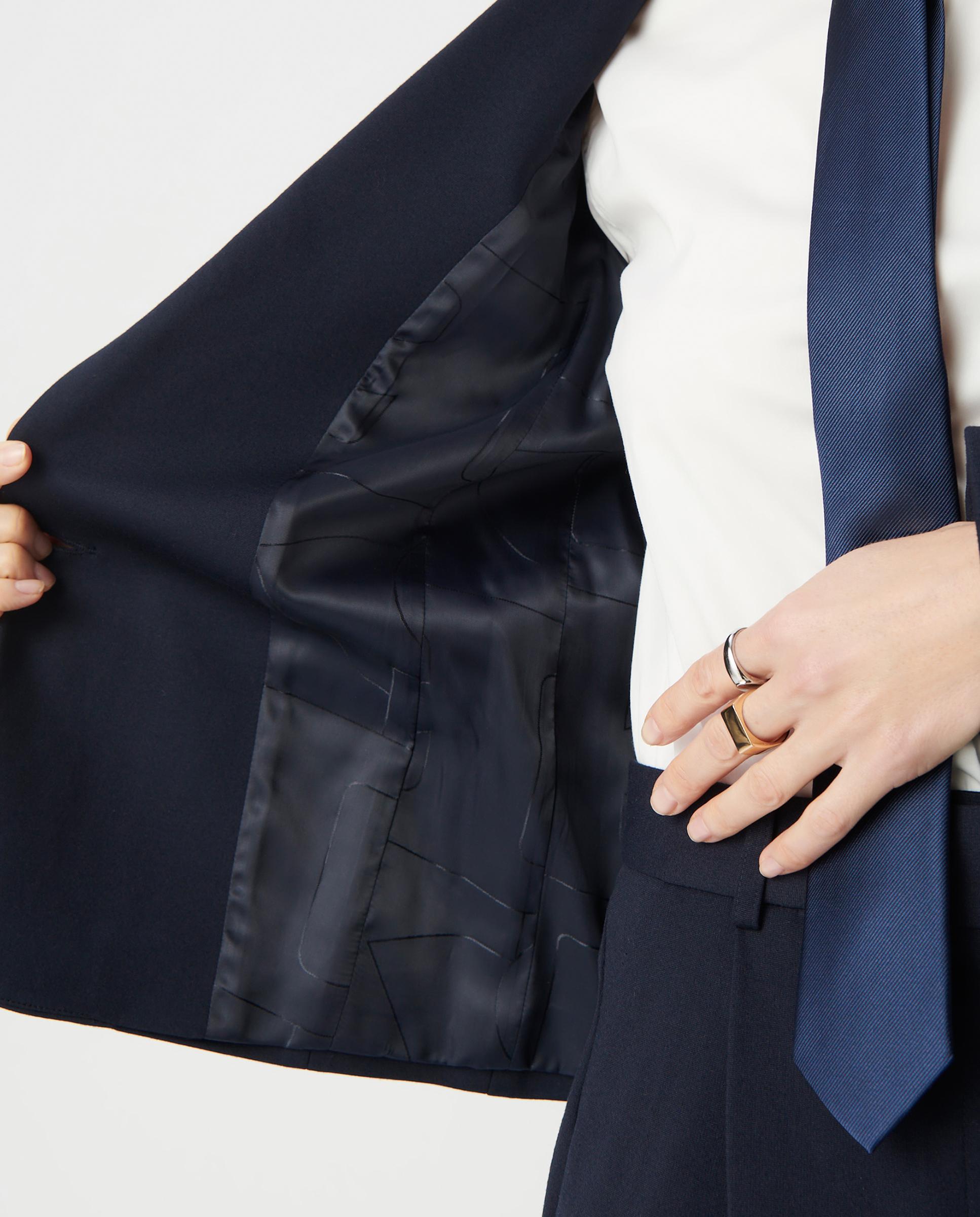 Imagen 3 de Blazer de mujer entallado en punto milano - IKKS - Azul marino Azul marino