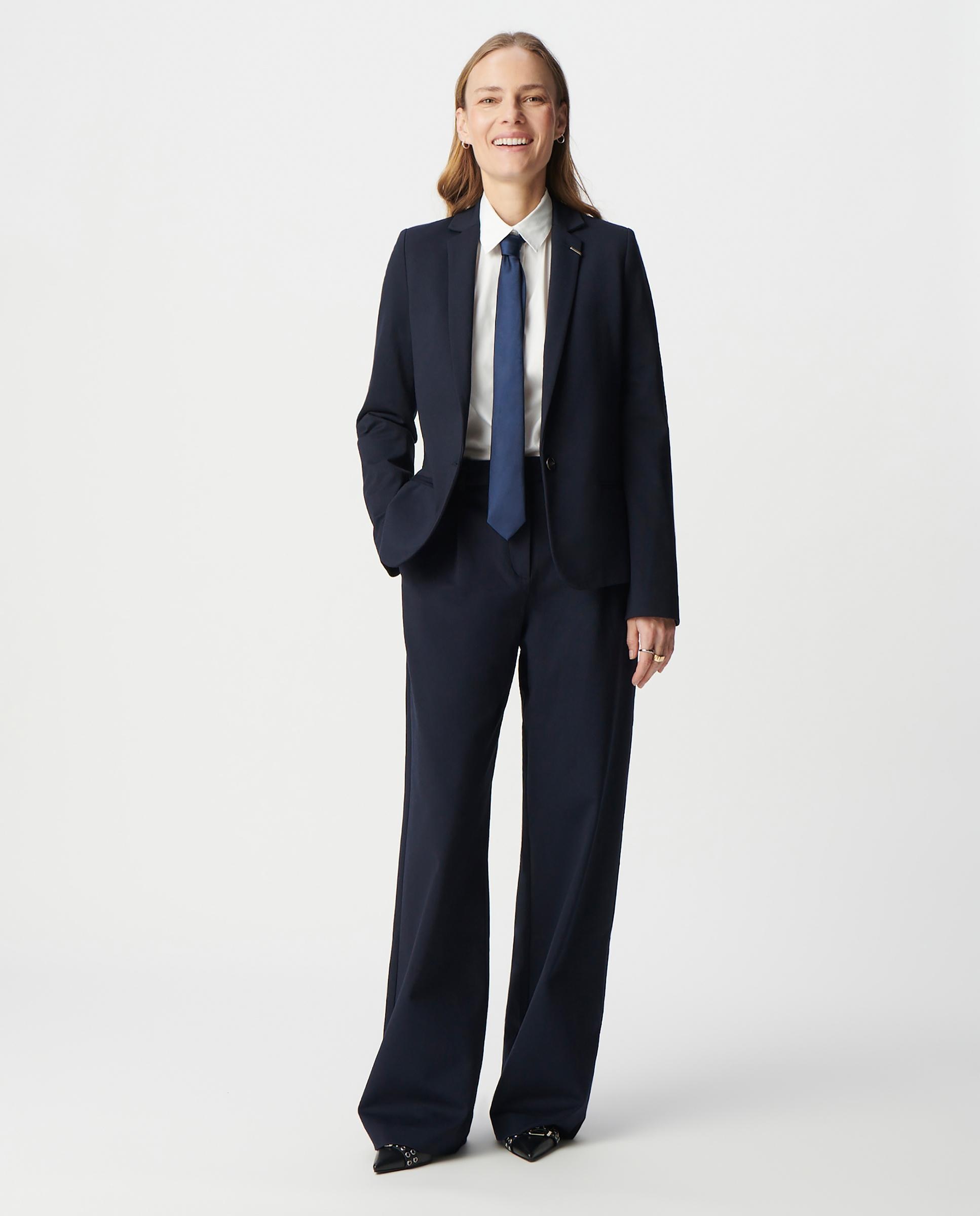 Imagen 5 de Blazer de mujer entallado en punto milano - IKKS - Azul marino Azul marino
