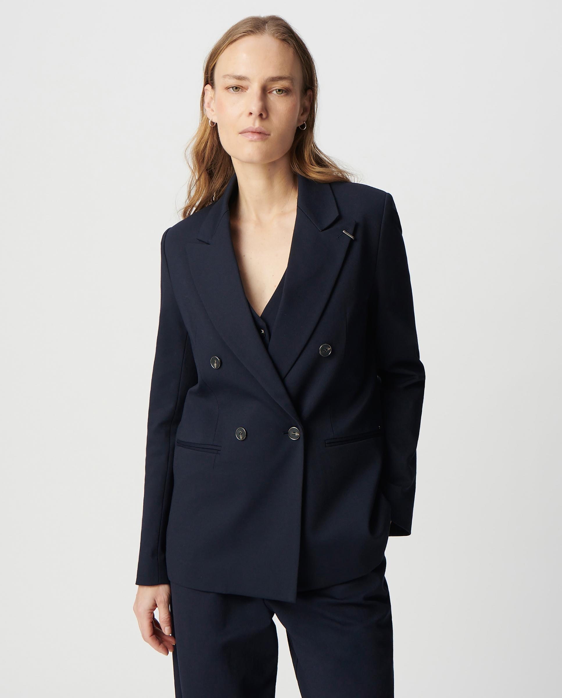 IKKS - Blazer de mujer cruzada de corte amplio en punto milano.