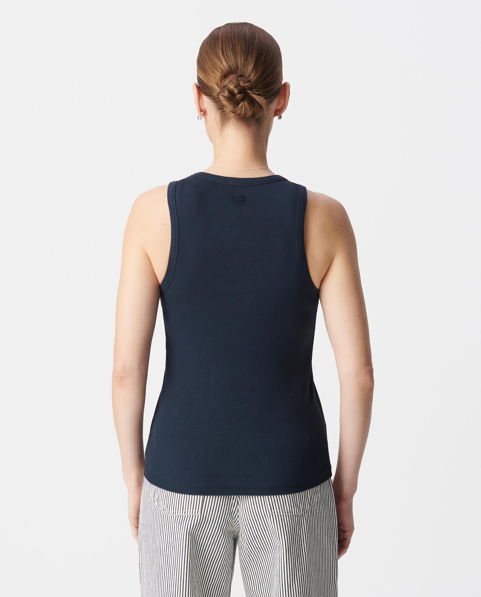 Imagen 3 de Camiseta de mujer sin mangas de canalé - IKKS - Marino Marino