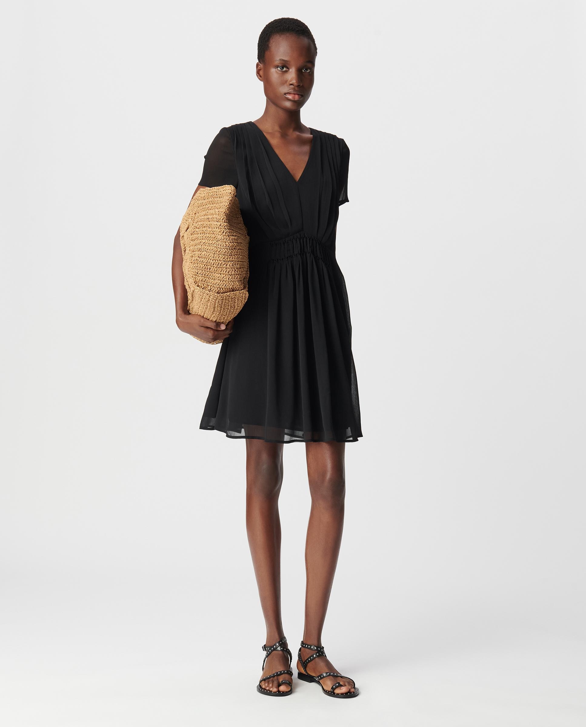 Vestido corto de manga corta - IKKS - Negro Negro-1