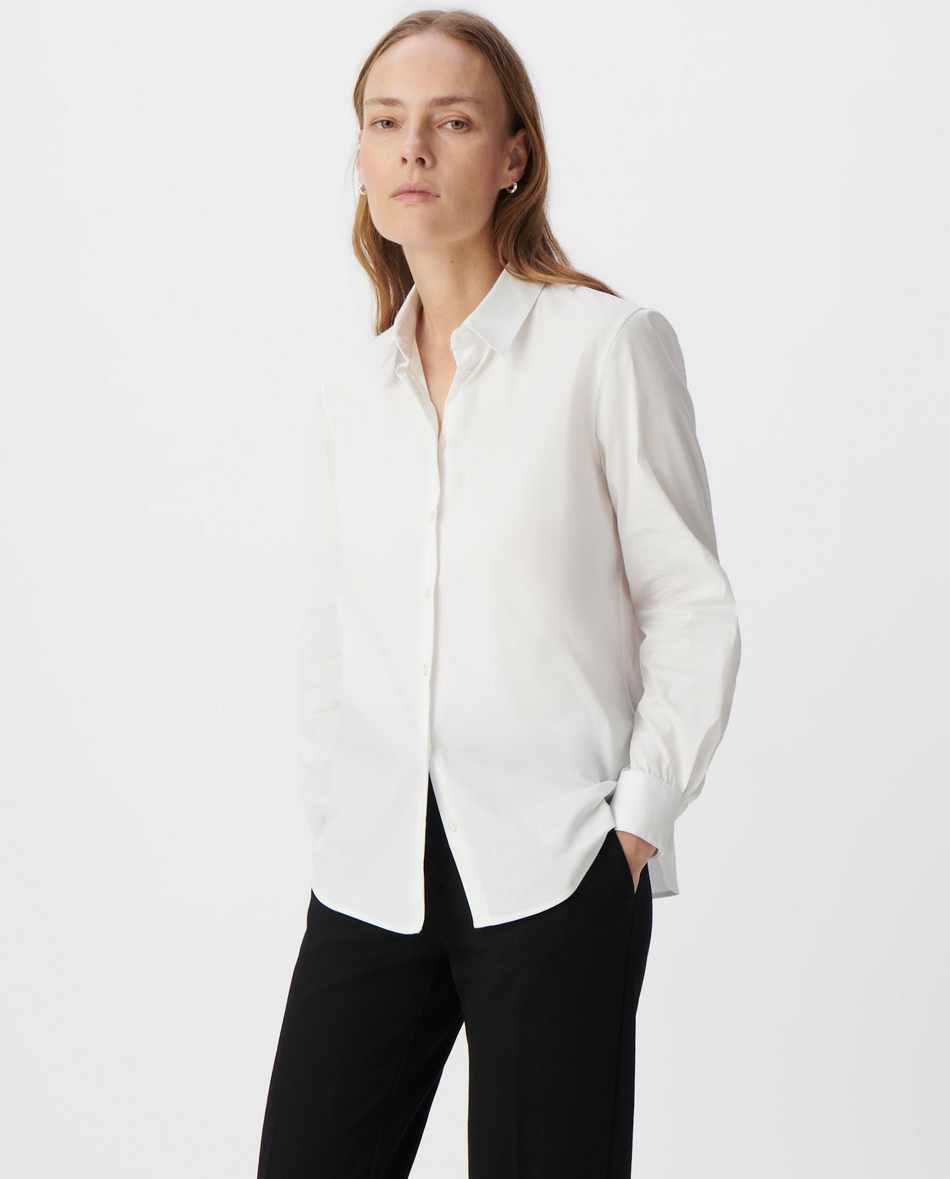 IKKS - Camisa de mujer lisa de manga larga.