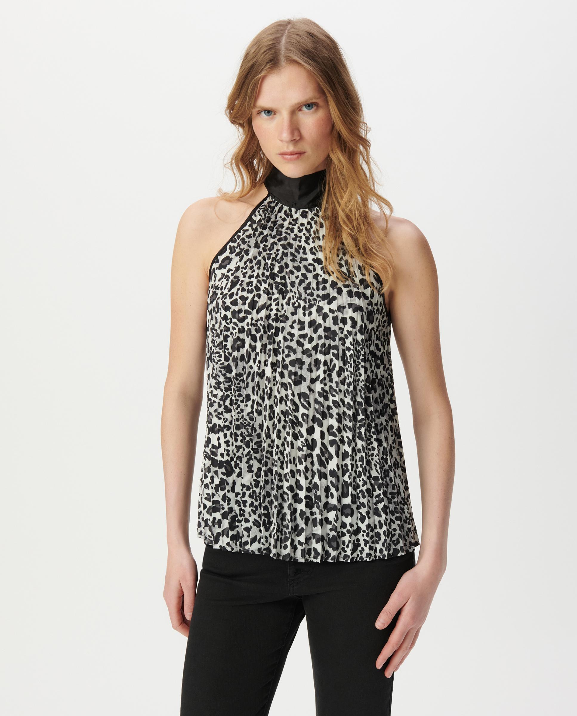 Top de mujer sin mangas de cuello alto - IKKS - Gris / Negro Gris / Negro-1