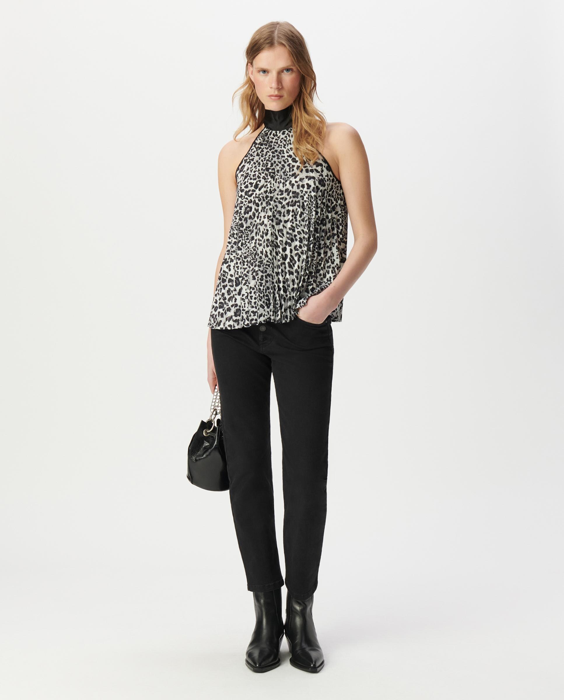 Top de mujer sin mangas de cuello alto - IKKS - Gris / Negro Gris / Negro-2