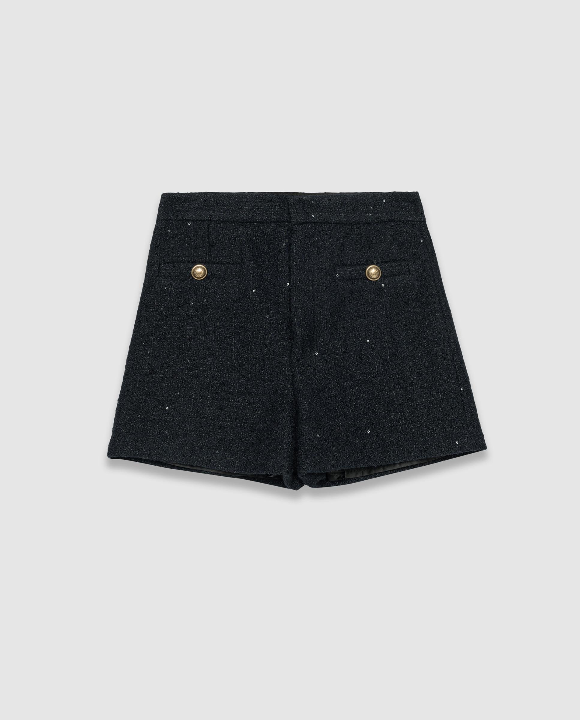 IKKS - Bermuda de mujer efecto tweed con mini lentejuelas.
