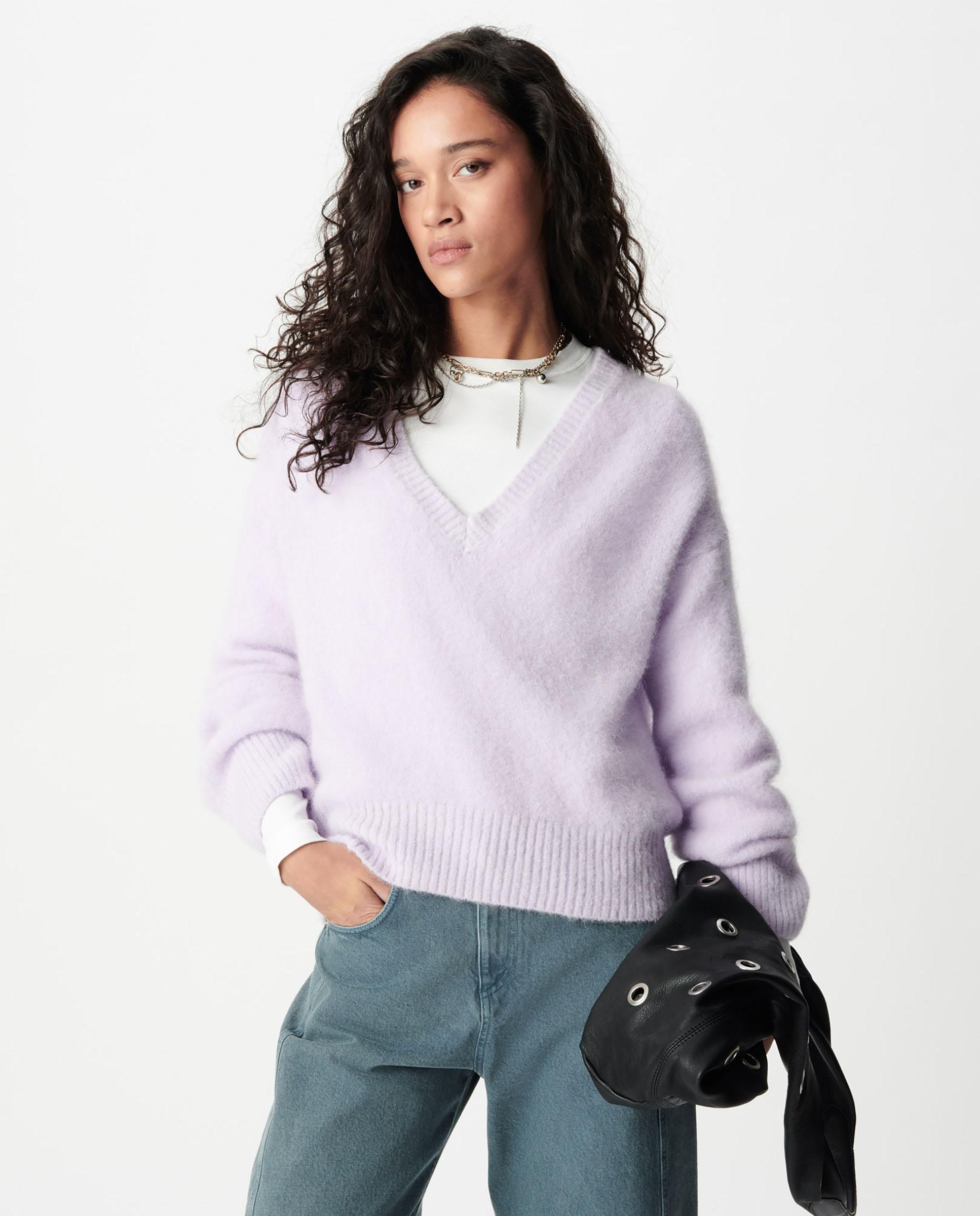 IKKS - Jersey de mujer de punto mezcla de alpaca con escote en v.