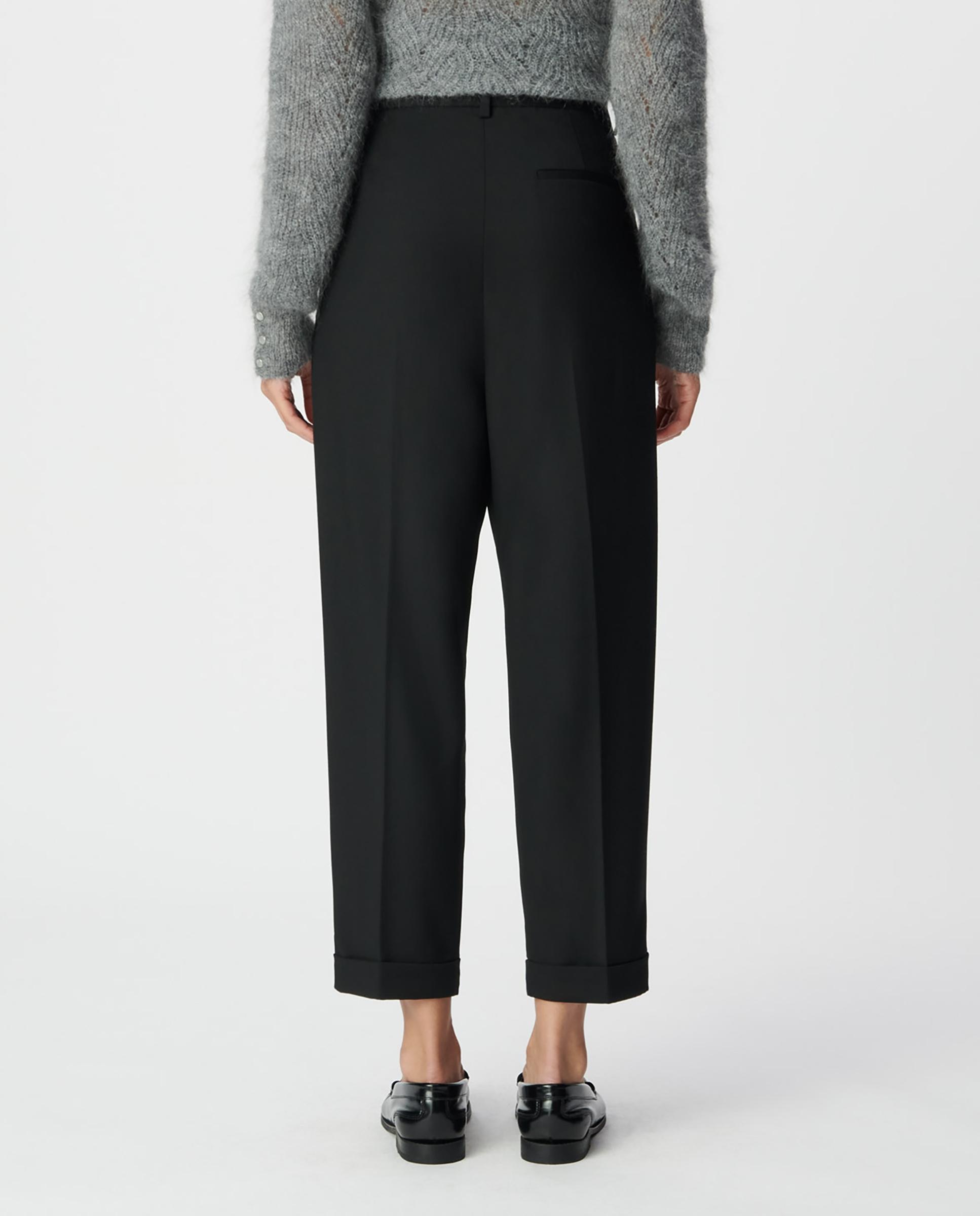 Pantalón recto de mujer liso cropped - IKKS - Negro Negro-3