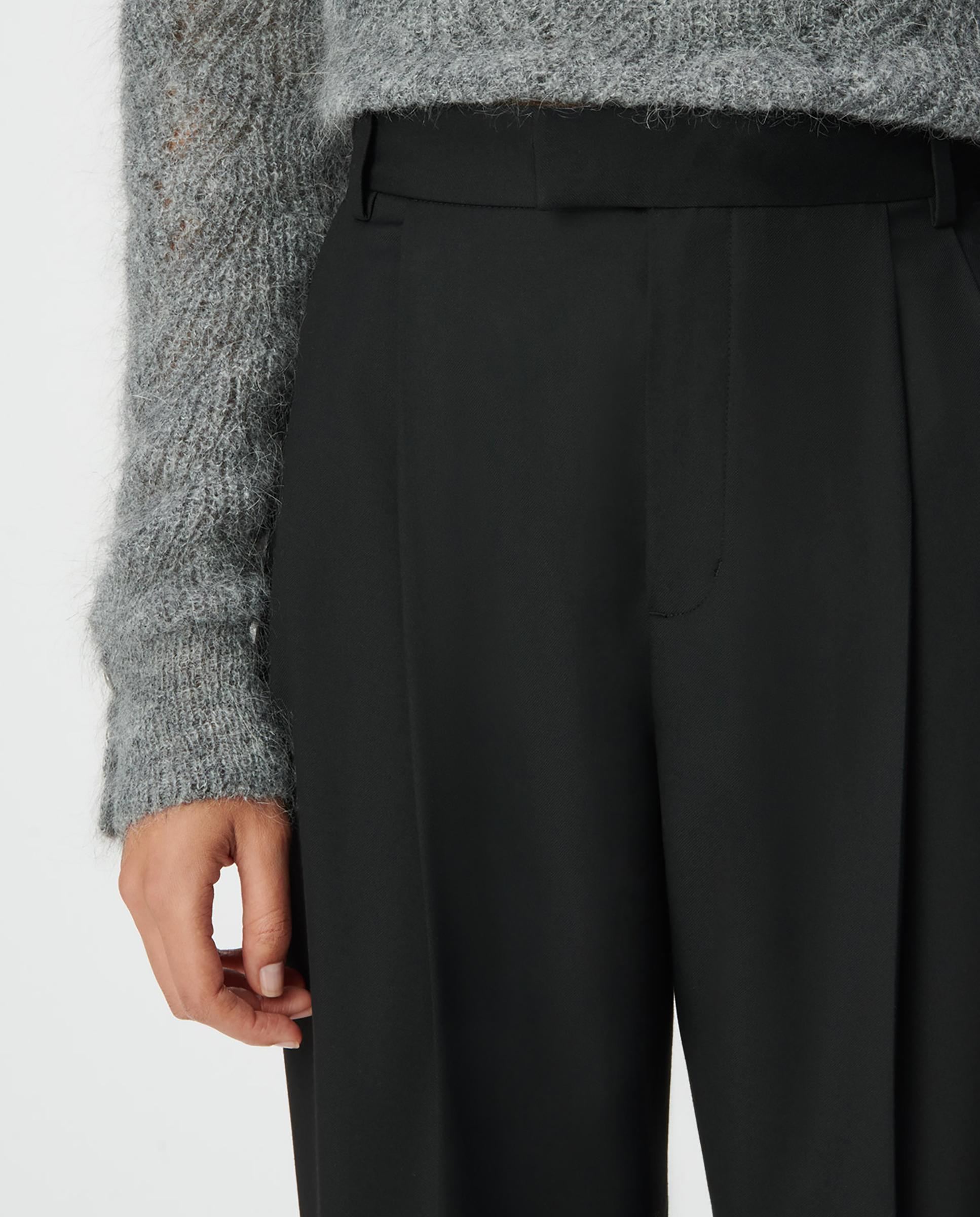 Pantalón recto de mujer liso cropped - IKKS - Negro Negro-4