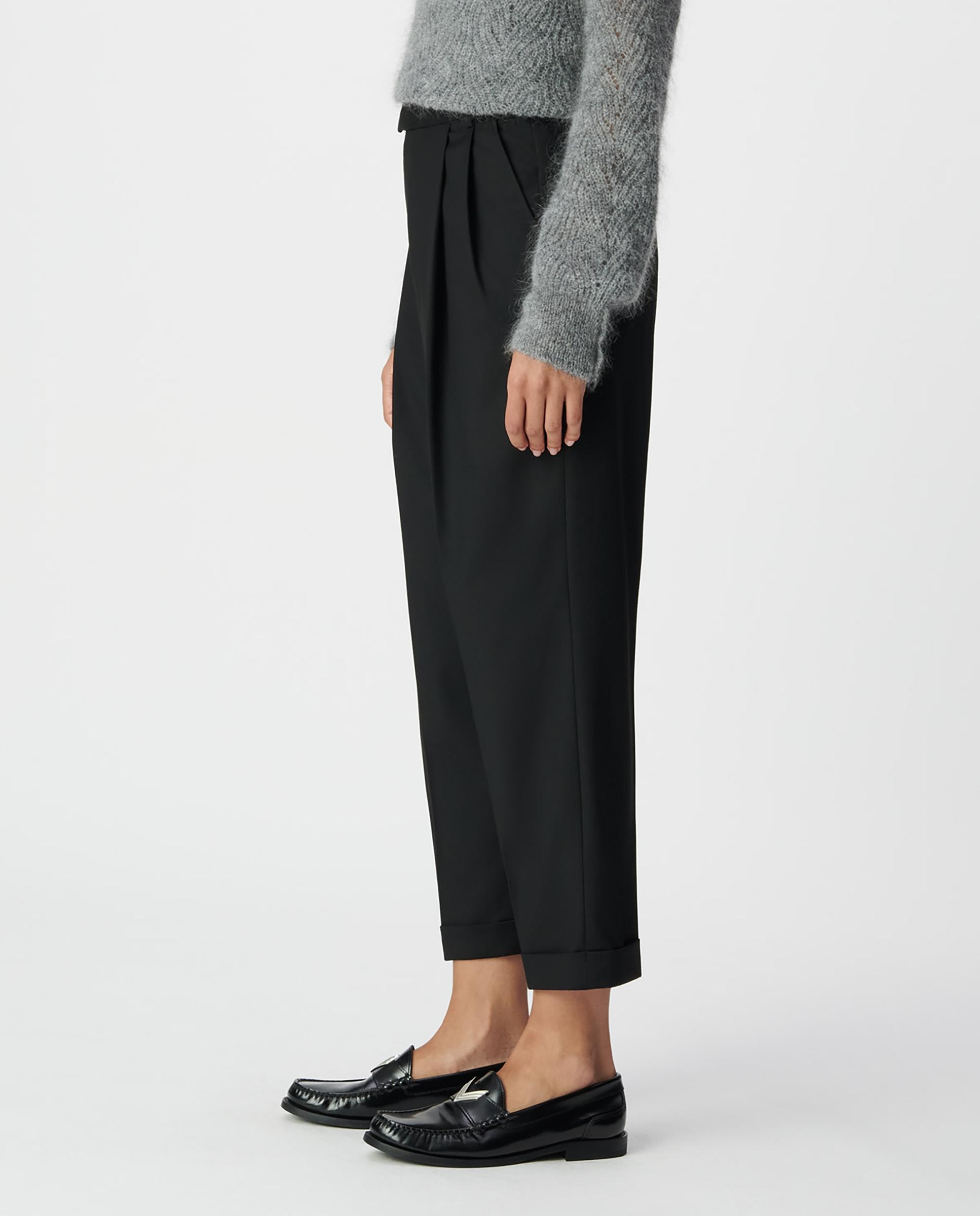 Pantalón recto de mujer liso cropped - IKKS - Negro Negro-5