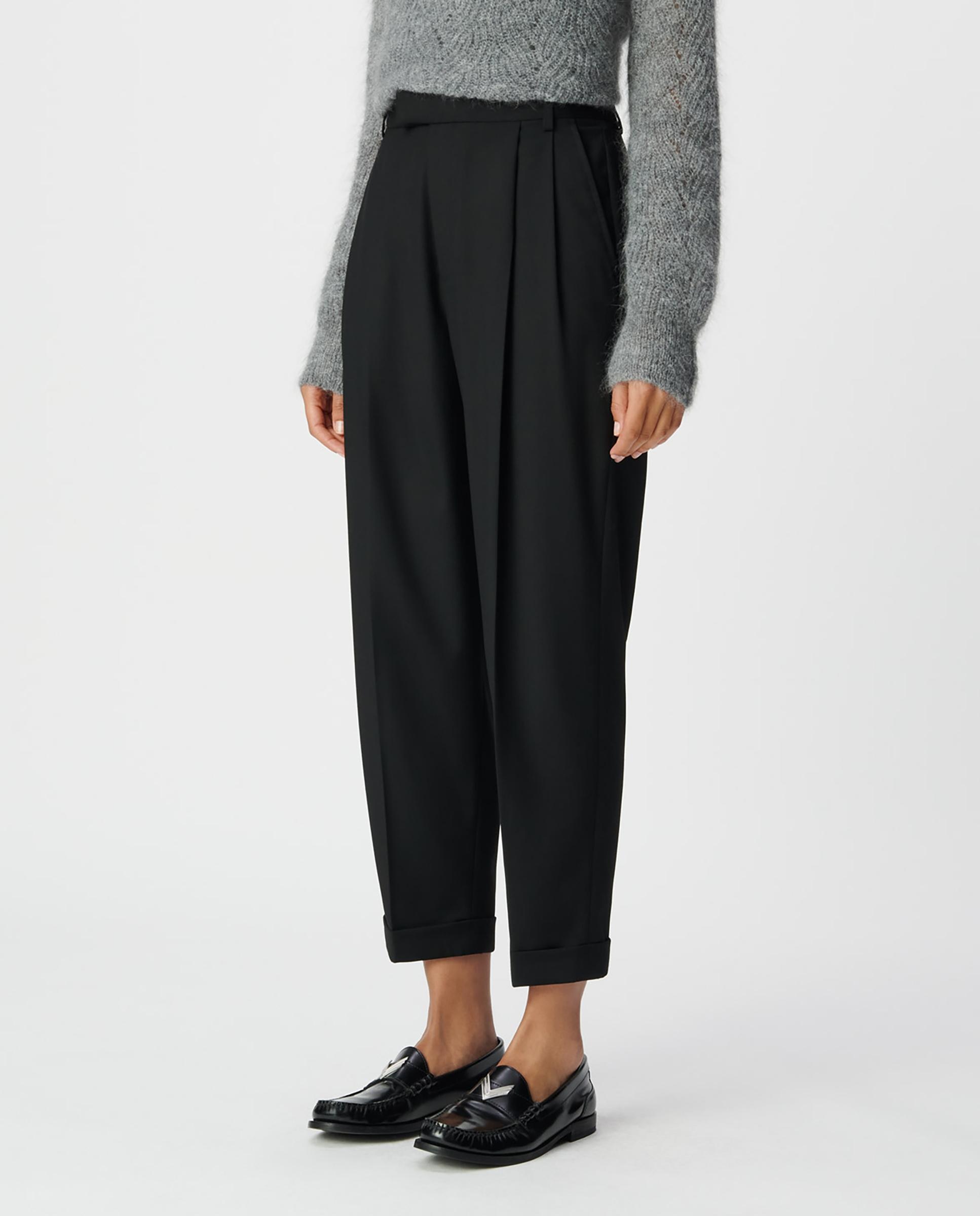 Pantalón recto de mujer liso cropped - IKKS - Negro Negro-6