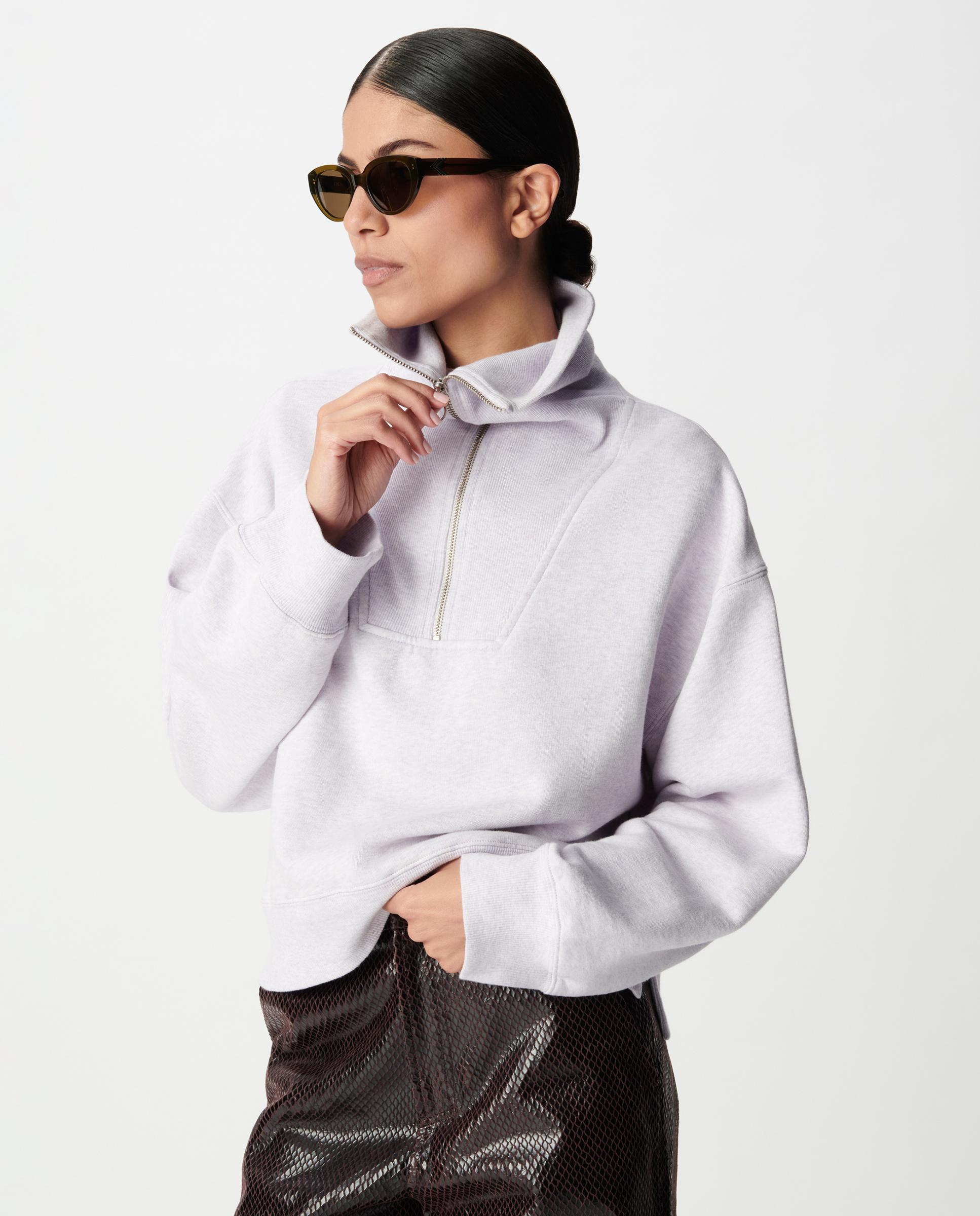 IKKS - Sudadera de mujer holgada con media cremallera.