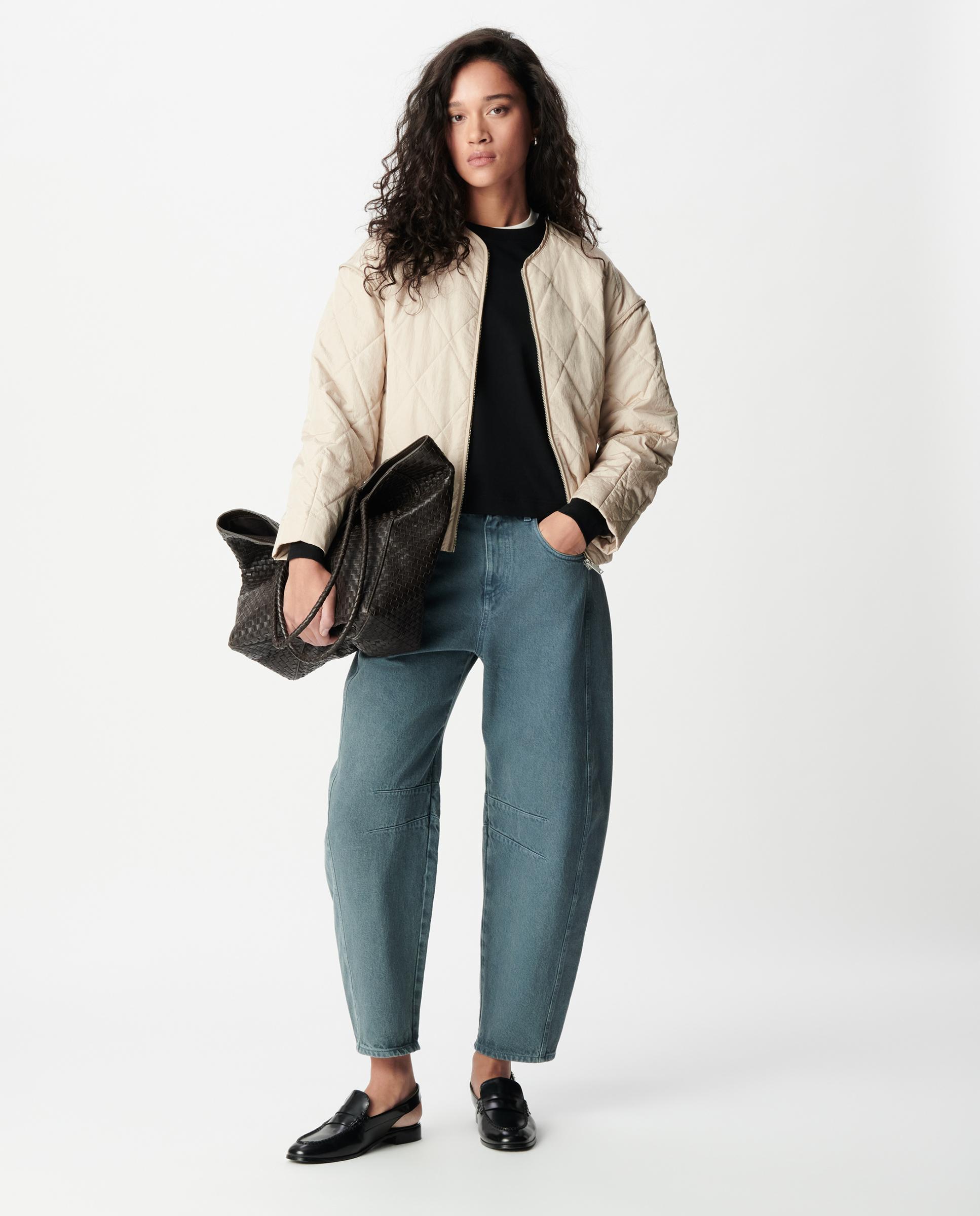 Acolchado de mujer corto oversize con cremallera - IKKS - Crema Crema-5