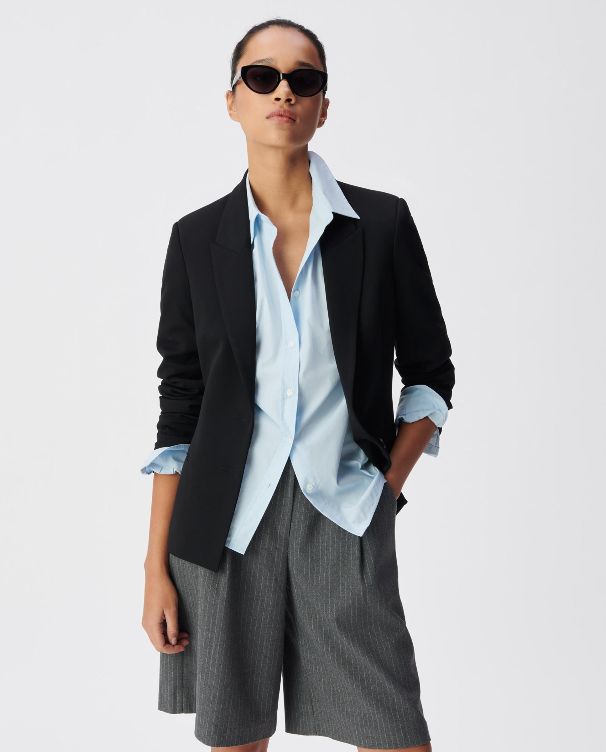 Blazer de mujer entallada con cierre de botones - IKKS - Negro Negro-1