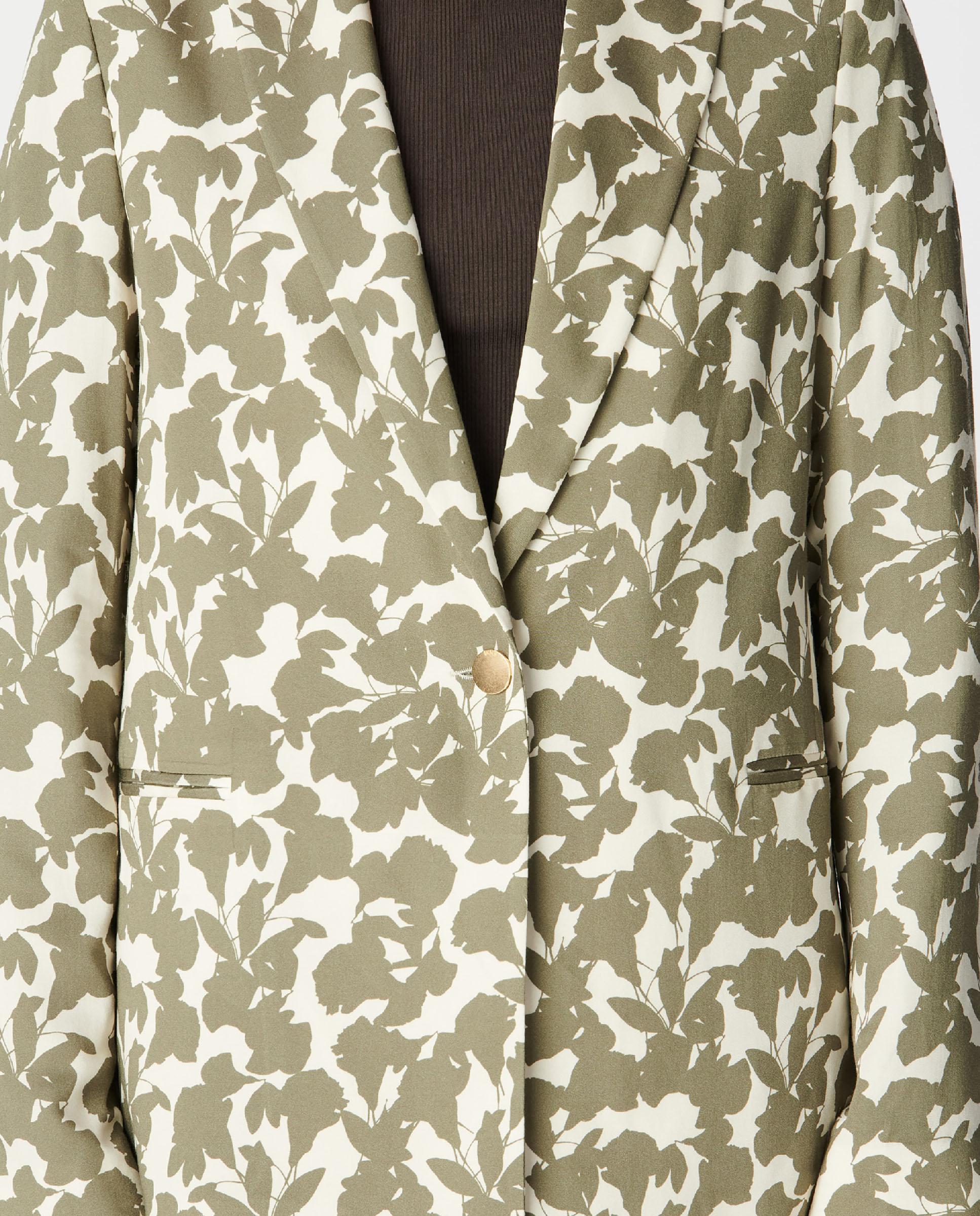 IKKS - Blazer de mujer con estampado vegetal y cierre de botón.