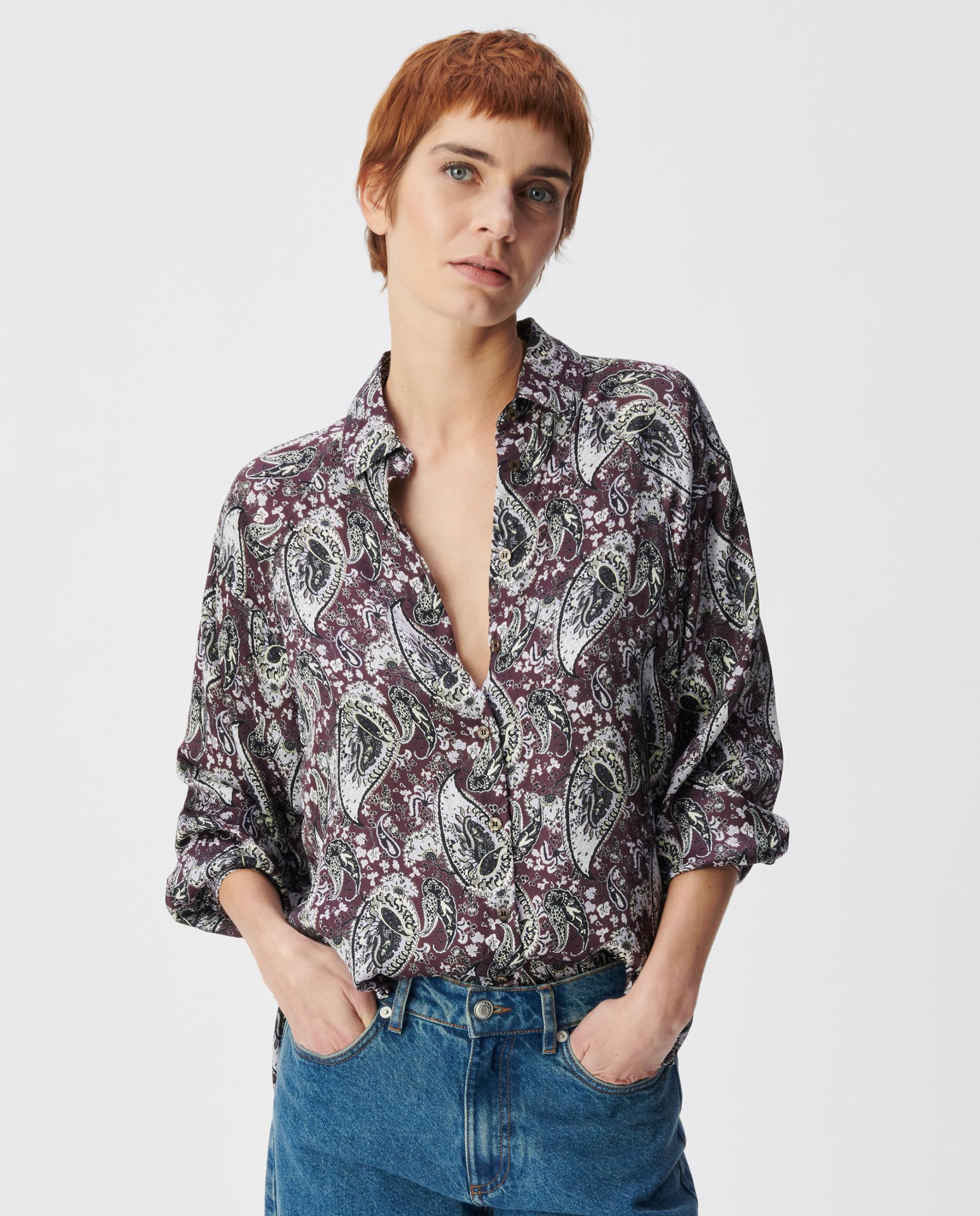 IKKS - Camisa de mujer fluida con estampado paisley.