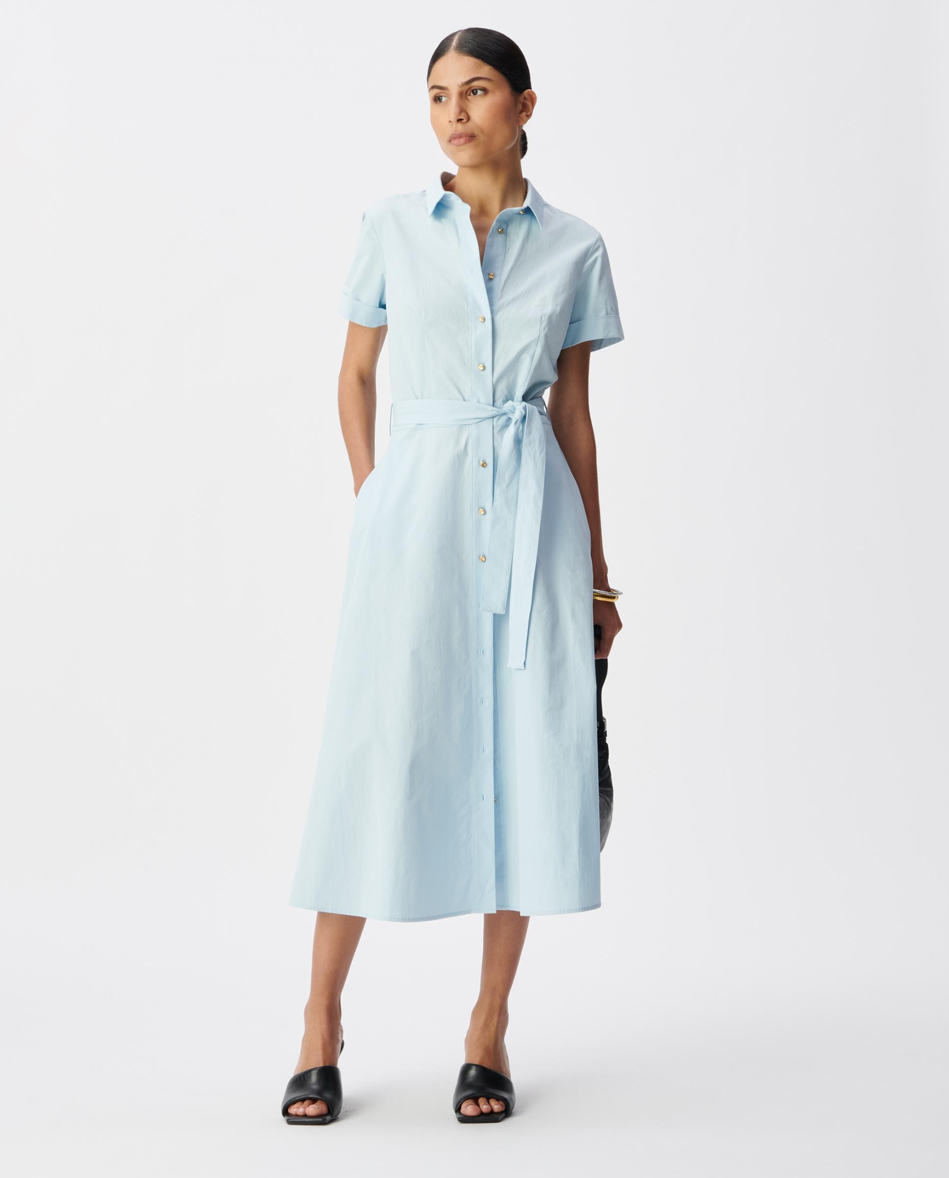 IKKS - Vestido camisero abotonado con cinturón.