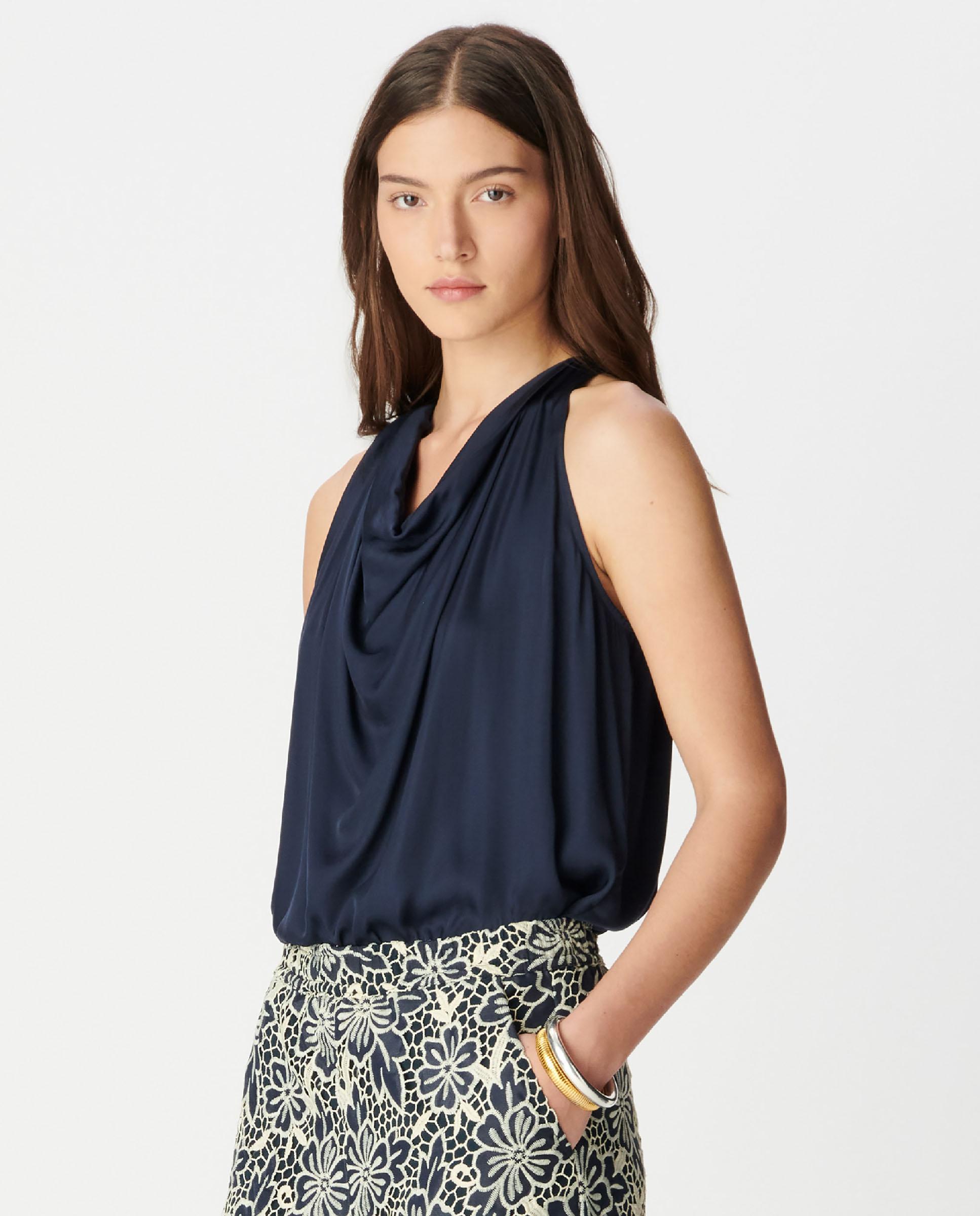 IKKS - Top de mujer sin mangas satinado.