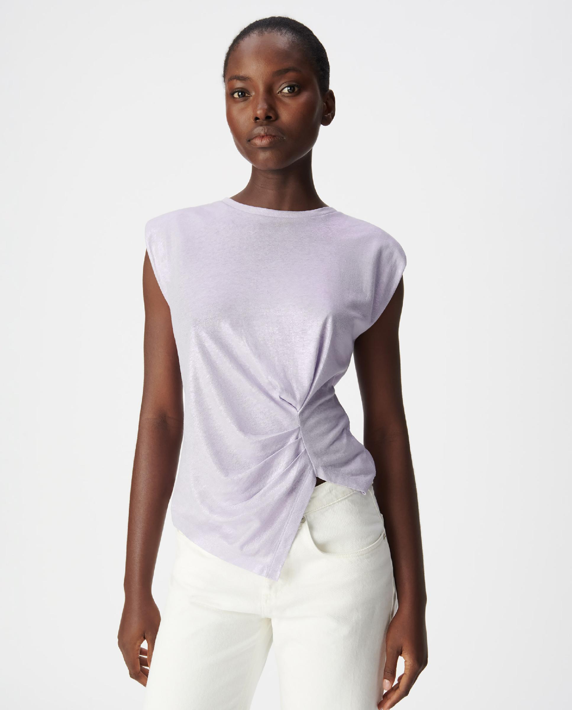 IKKS - Camiseta de mujer asimétrica con efecto drapeado.