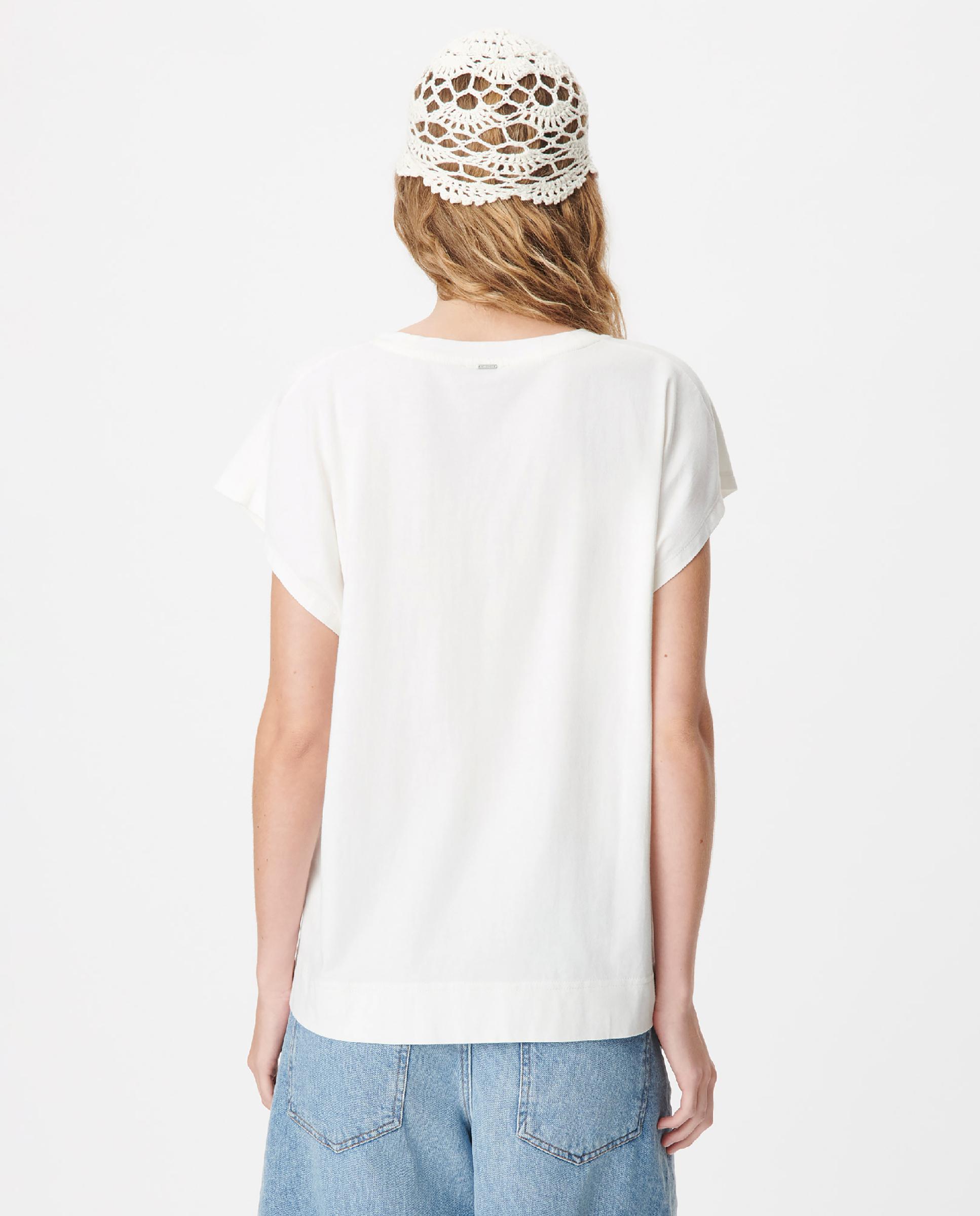Camiseta de mujer de manga corta con estampado de chiles y mensajes - IKKS - Blanco roto Blanco roto-3
