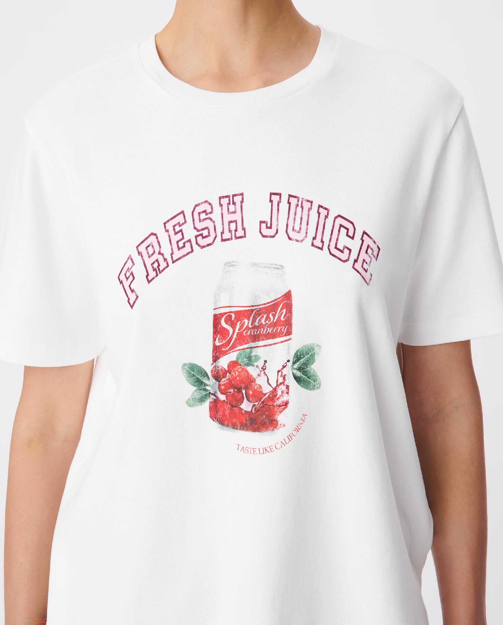 Imagen 4 de Camiseta de mujer de manga corta con estampado y mensajes - IKKS - Blanco roto Blanco roto