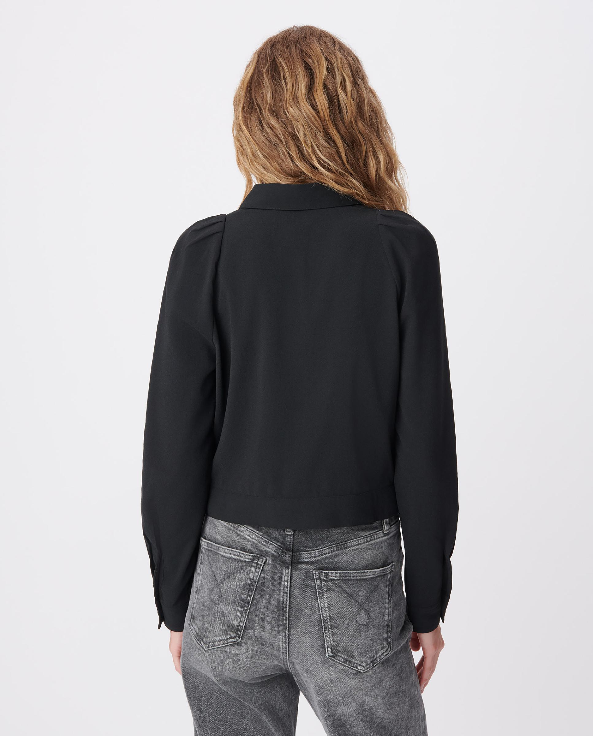 Camisa de mujer holgada con bolsillos en el pecho - IKKS - Negro Negro-3