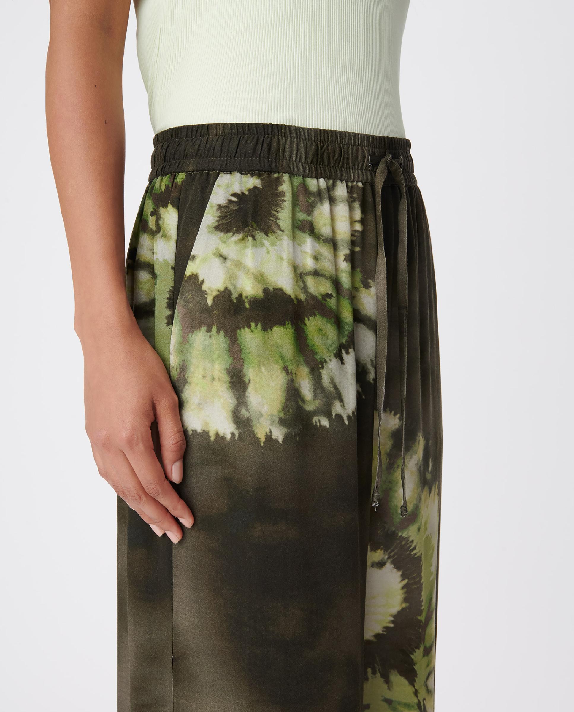 Pantalón ancho de mujer estilo jogger con estampado tie-dye - IKKS - Verde oscuro Verde oscuro-4