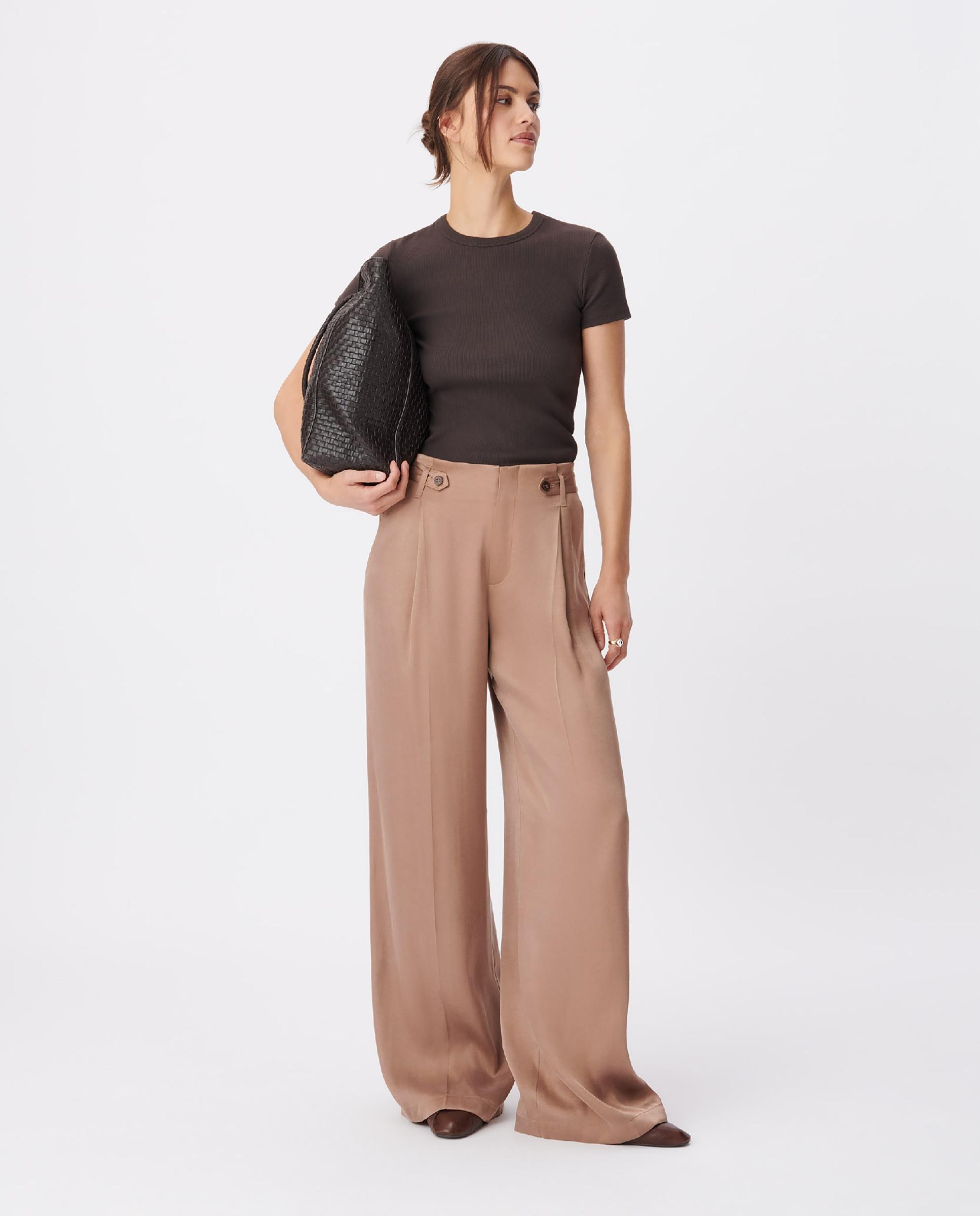 Pantalón de vestir de mujer sastre de mezcla de lyocell® - IKKS - Maquillaje Maquillaje-1