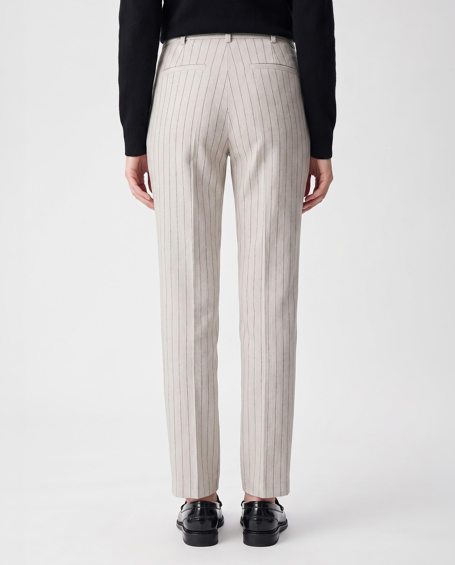Pantalón de vestir de mujer tipo sastre con estampado de rayas - IKKS - Humo Humo-3