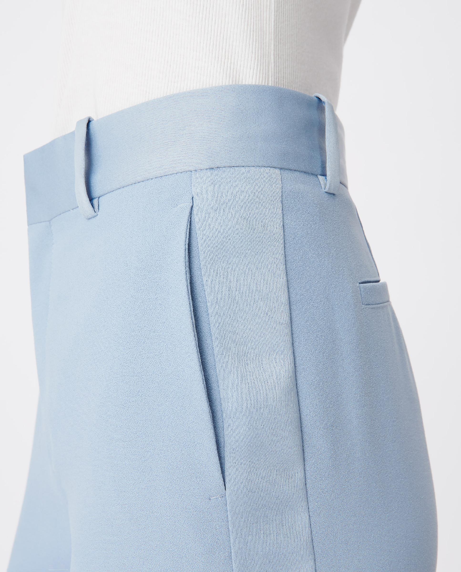 Pantalón de vestir de mujer sastre de corte recto - IKKS - Azul grisáceo Azul grisáceo-3