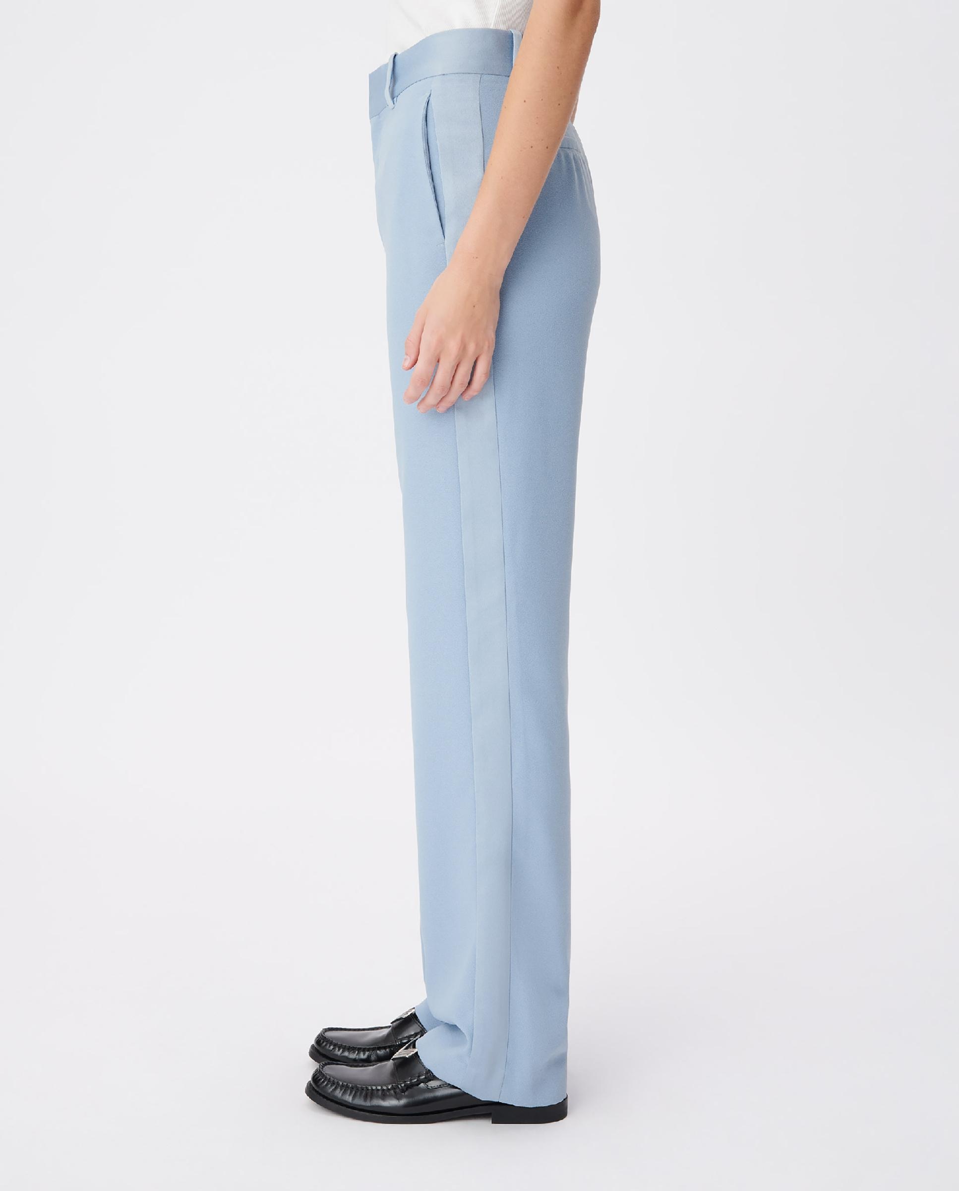 Pantalón de vestir de mujer sastre de corte recto - IKKS - Azul grisáceo Azul grisáceo-4
