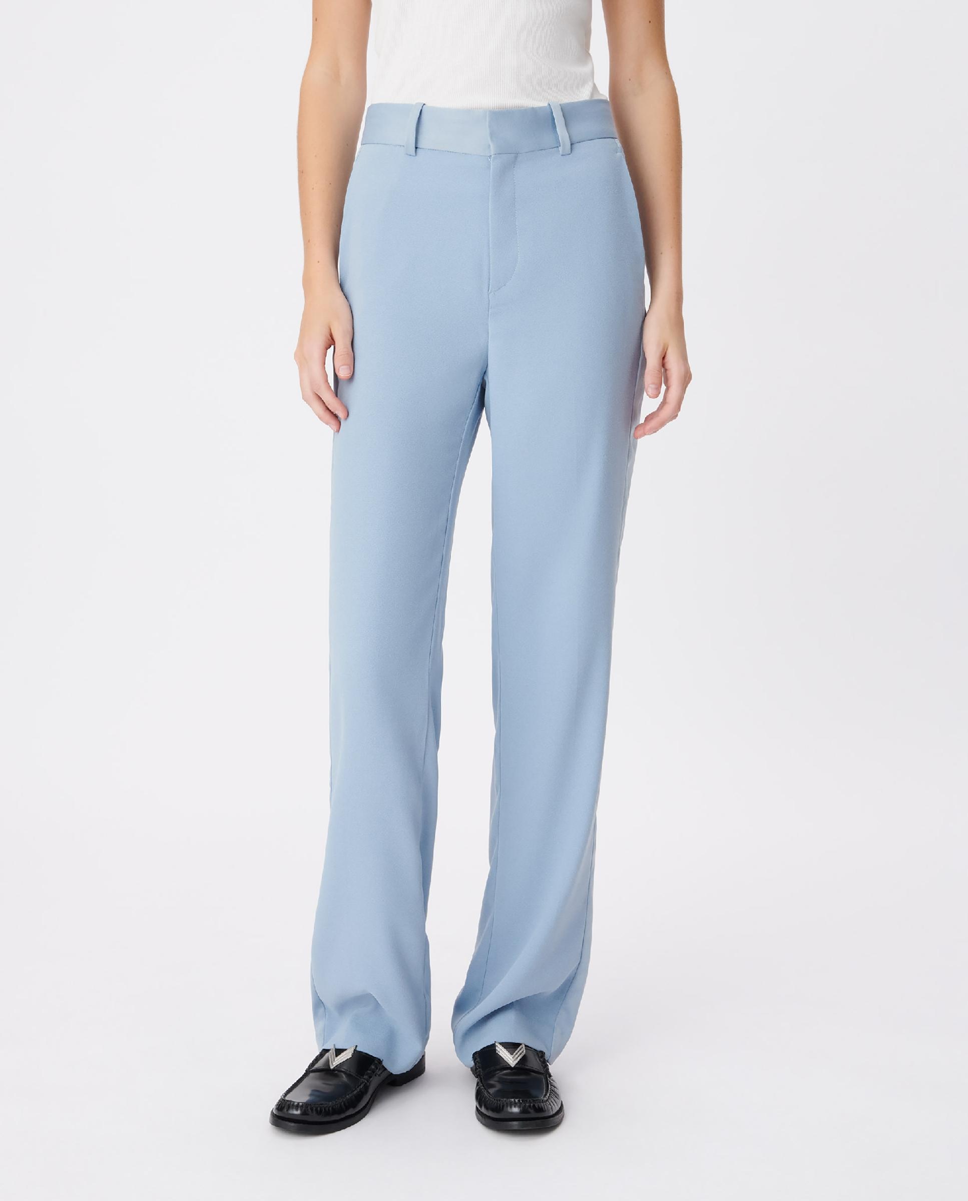 Pantalón de vestir de mujer sastre de corte recto - IKKS - Azul grisáceo Azul grisáceo-5