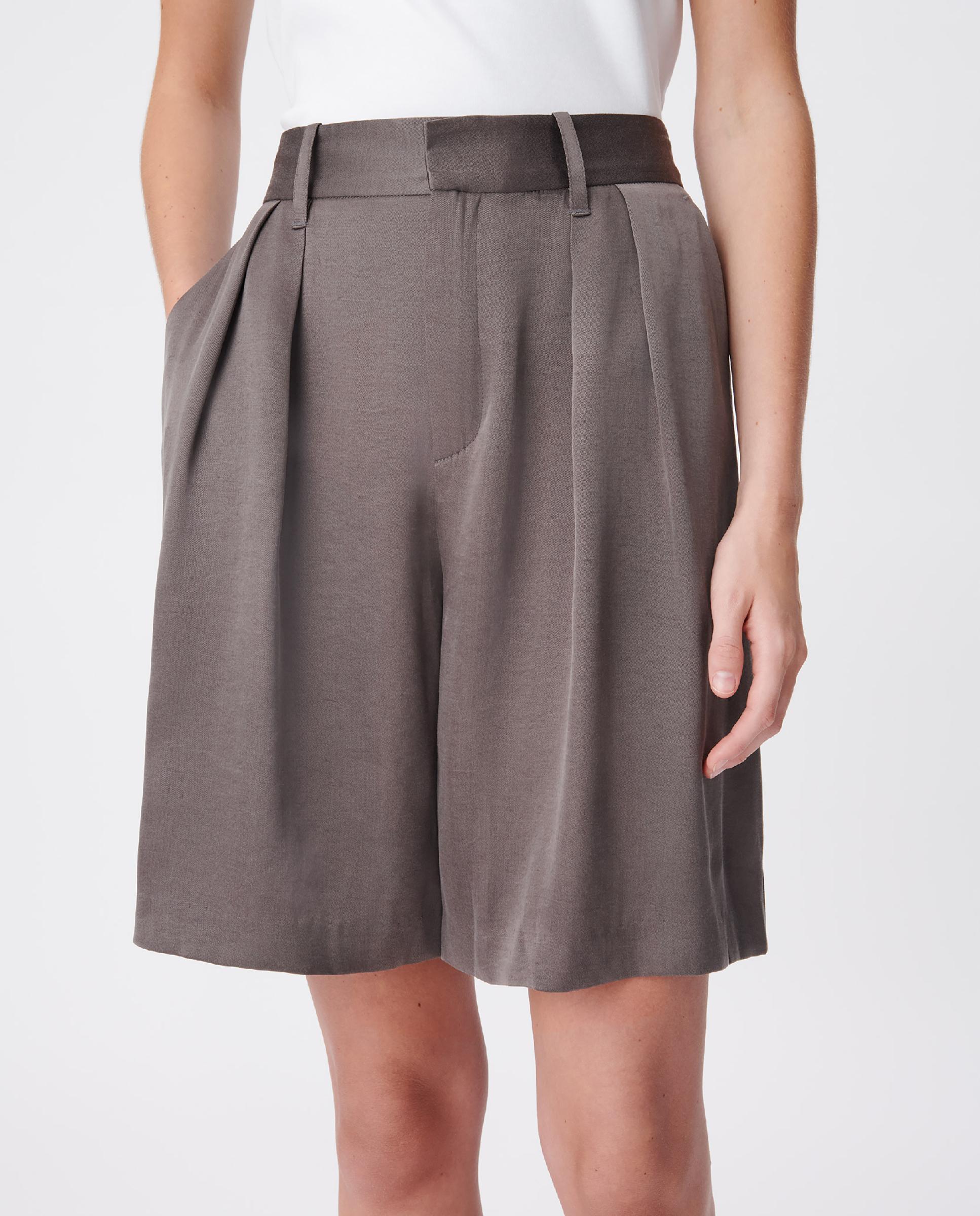 Bermudas de mujer de traje mezcla de lyocell® - IKKS - Gris Piedra Gris Piedra-4