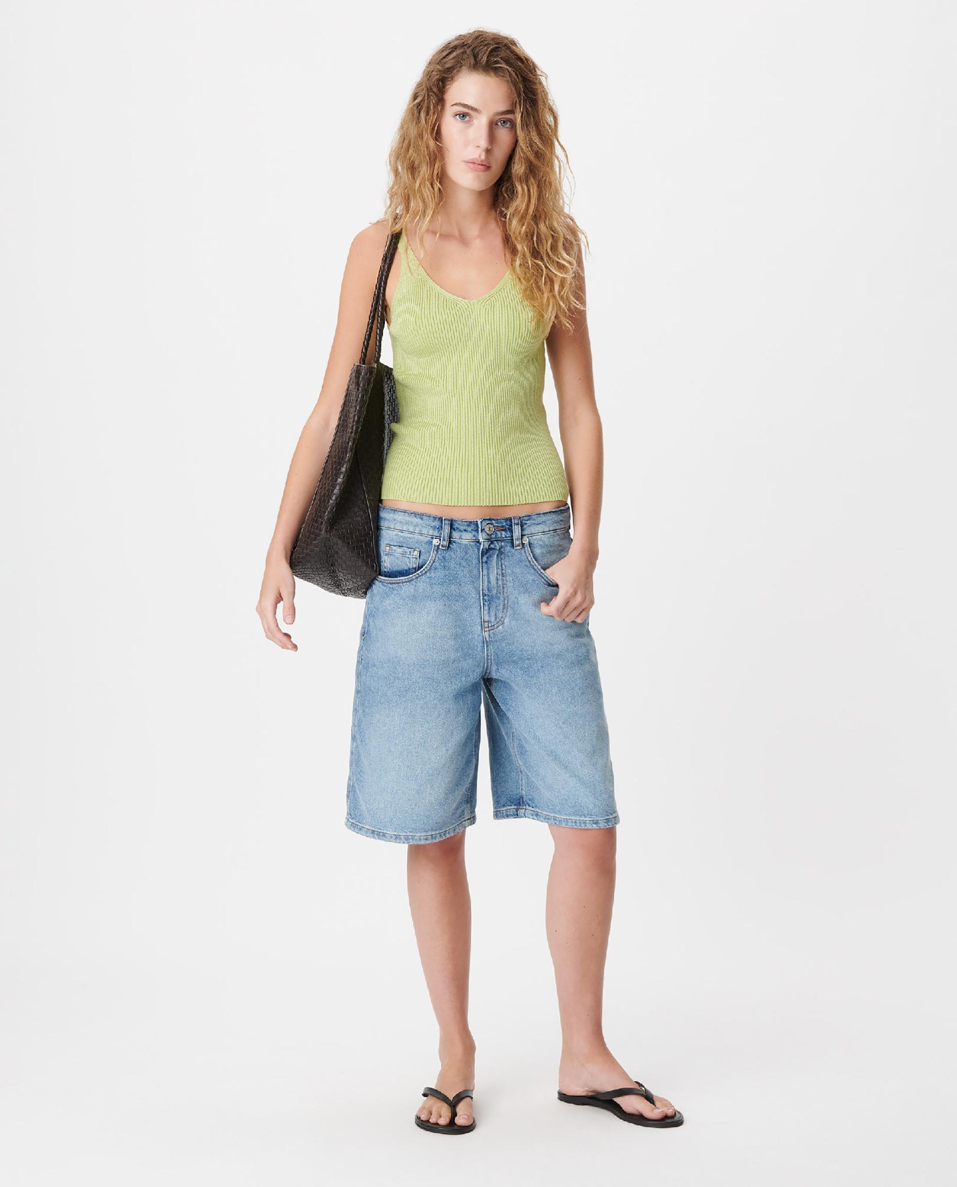 Bermudas de mujer vaqueras cinco bolsillos - IKKS - Índigo Índigo-1