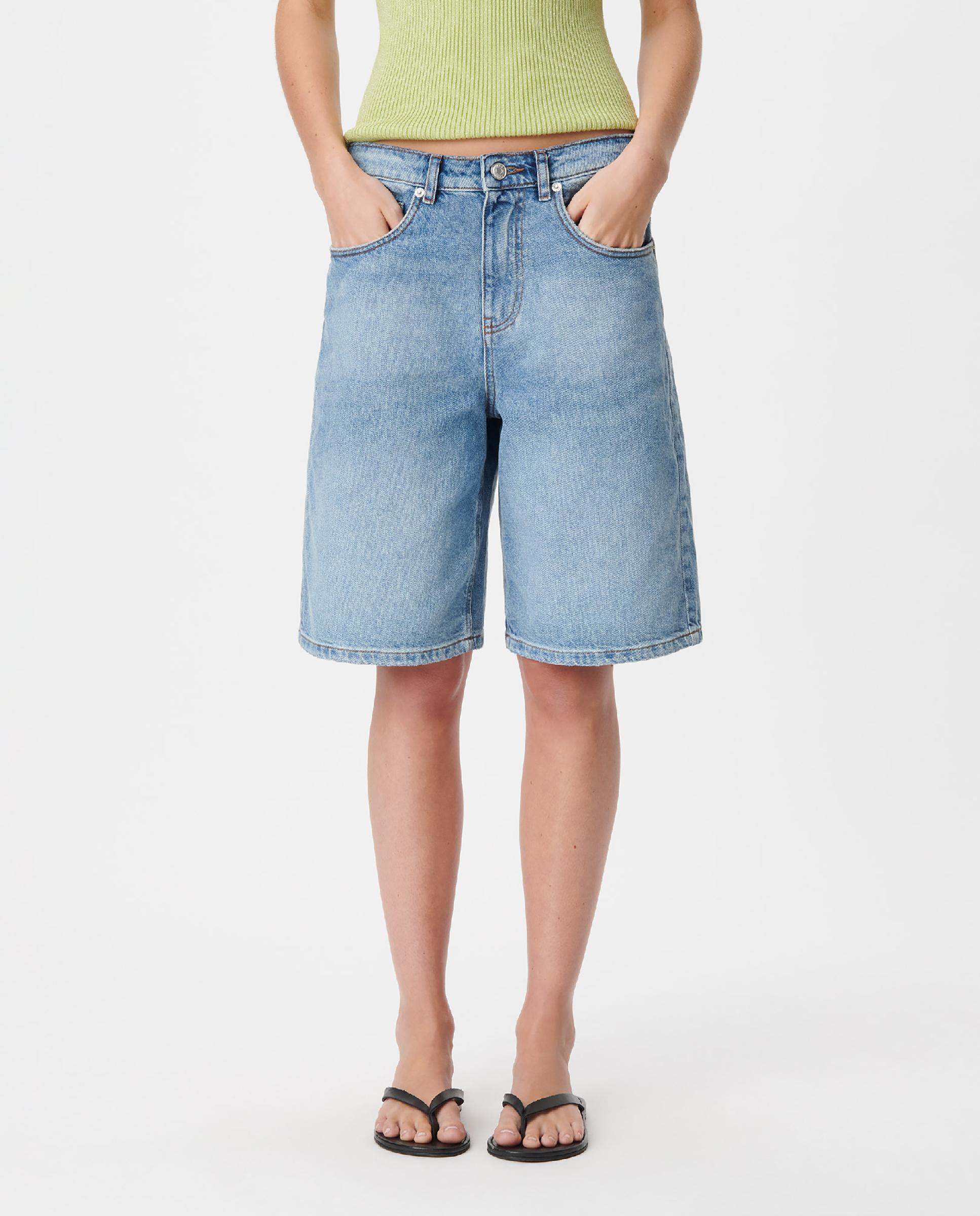 Bermudas de mujer vaqueras cinco bolsillos - IKKS - Índigo Índigo-2