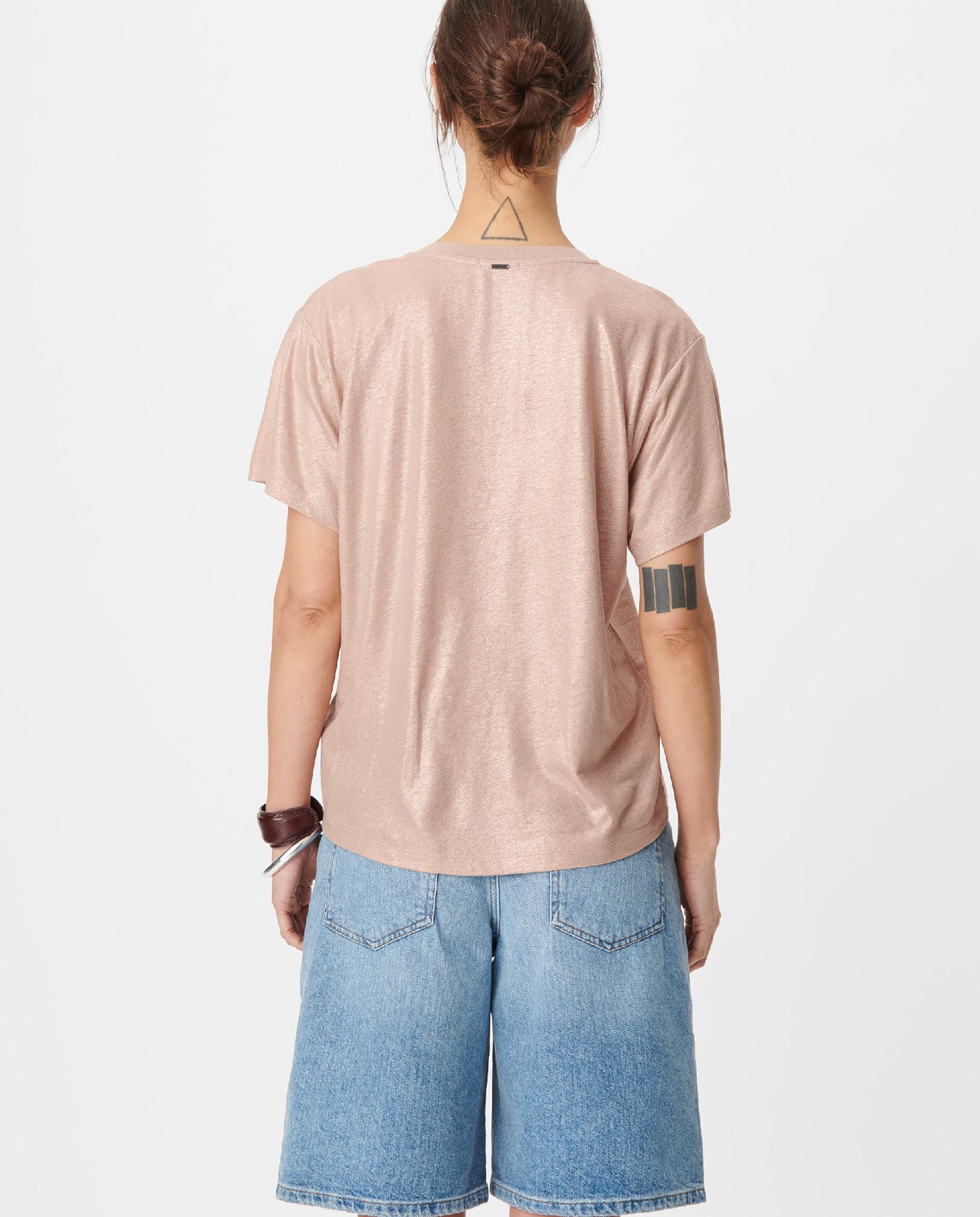 Imagen 4 de Camiseta de mujer holgada de manga corta y cuello en v - IKKS - Nude Nude