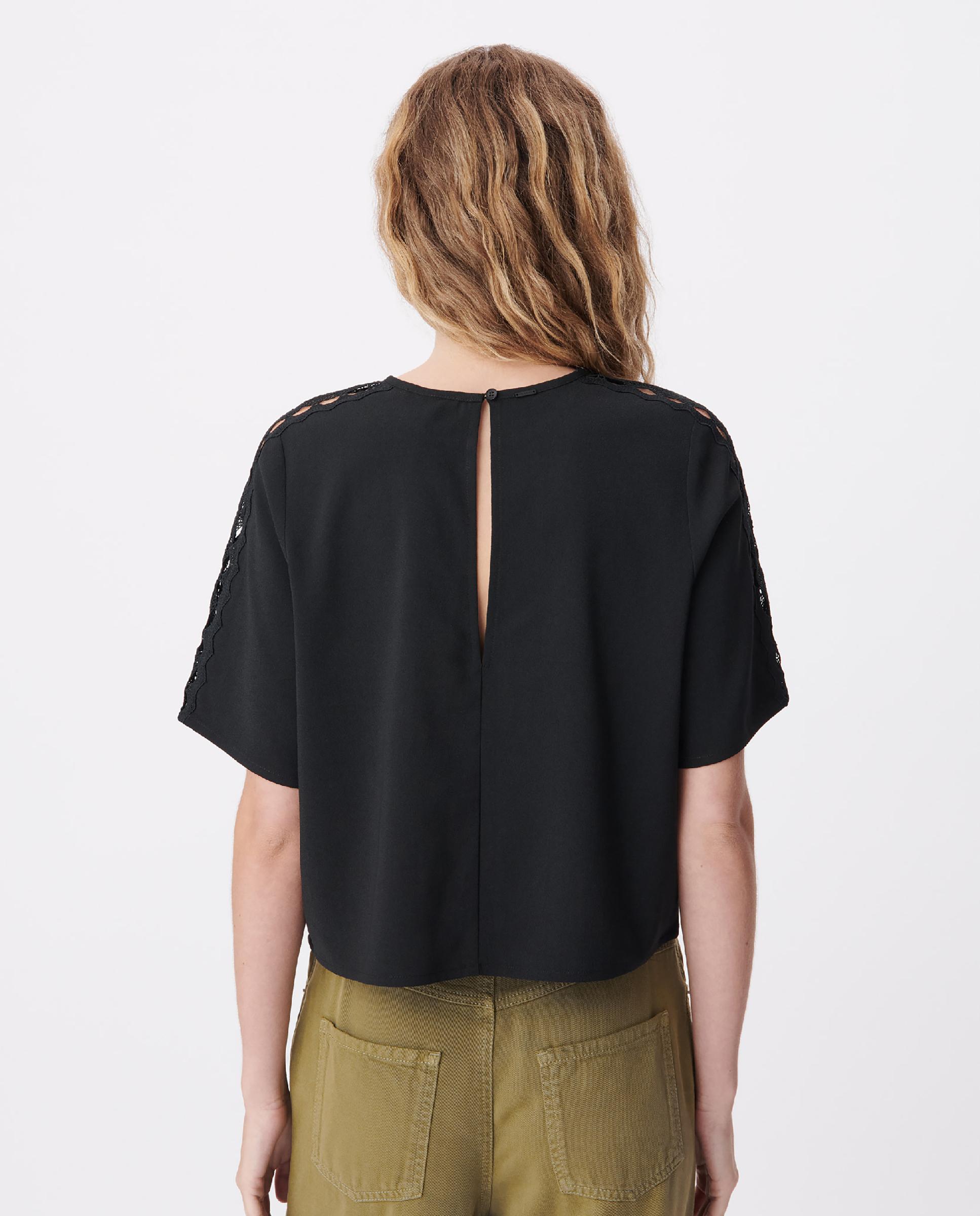 Imagen 3 de Top de mujer fluido con detalle de encaje - IKKS - Negro Negro
