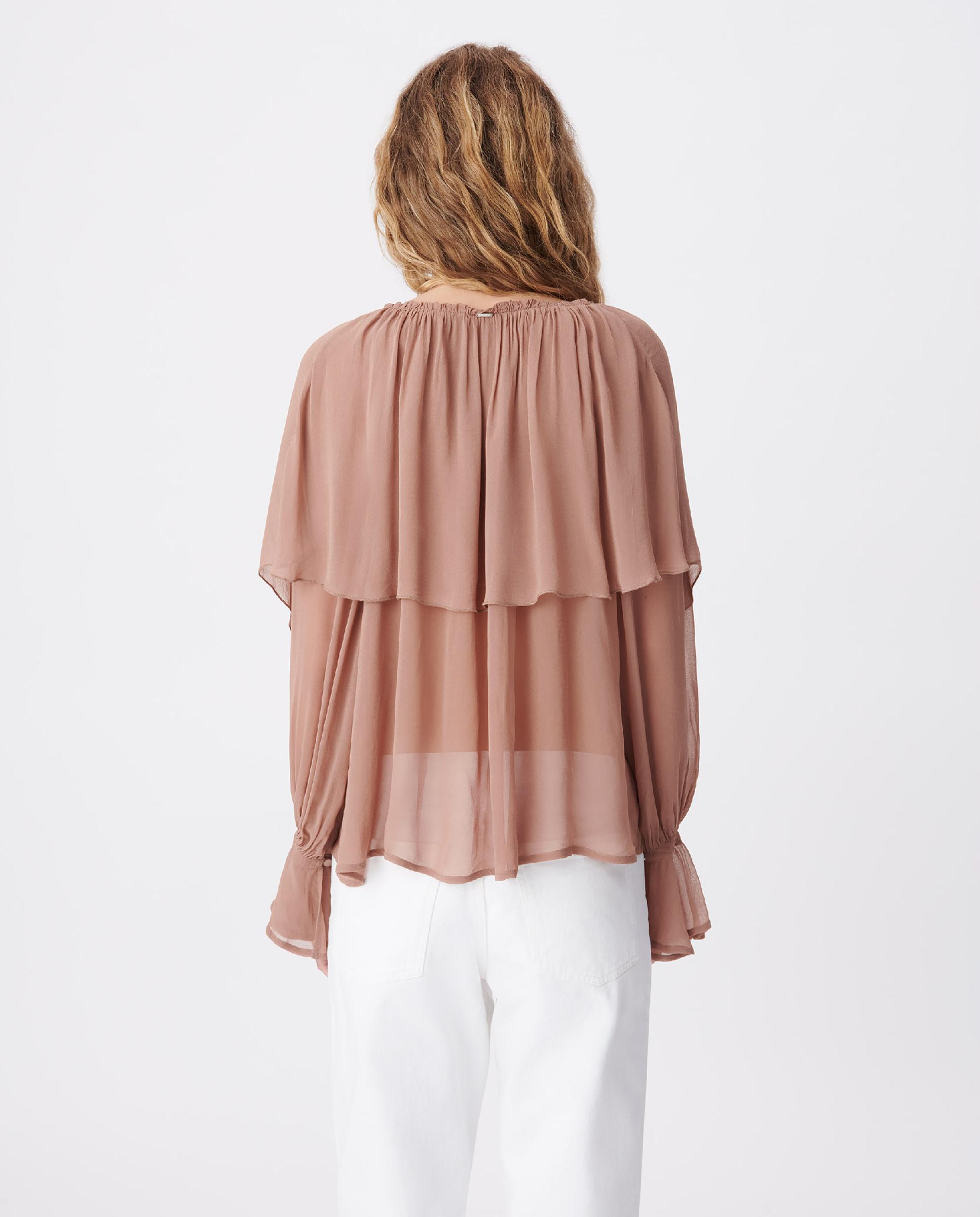 Blusa de mujer fluida con volantes anchos - IKKS - Maquillaje Maquillaje-3