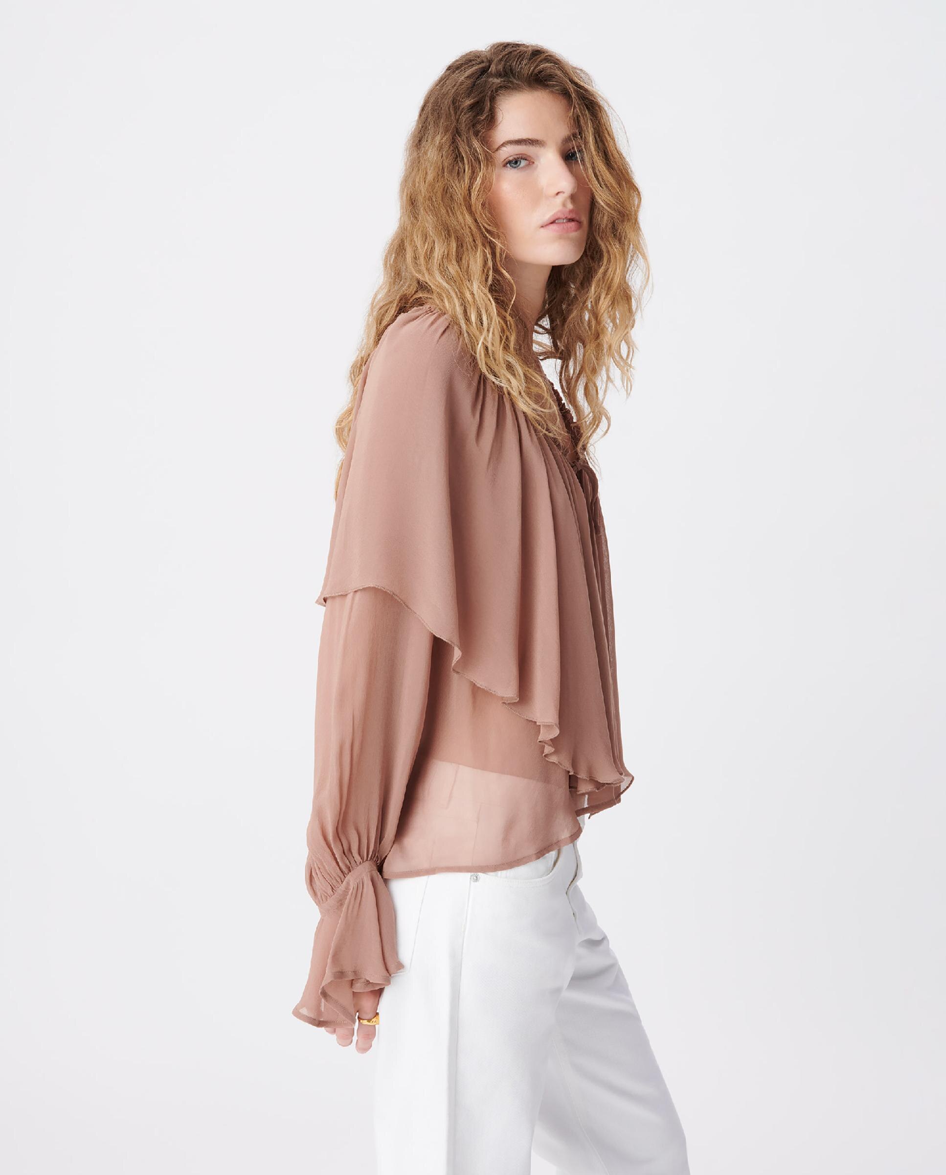 Blusa de mujer fluida con volantes anchos - IKKS - Maquillaje Maquillaje-5