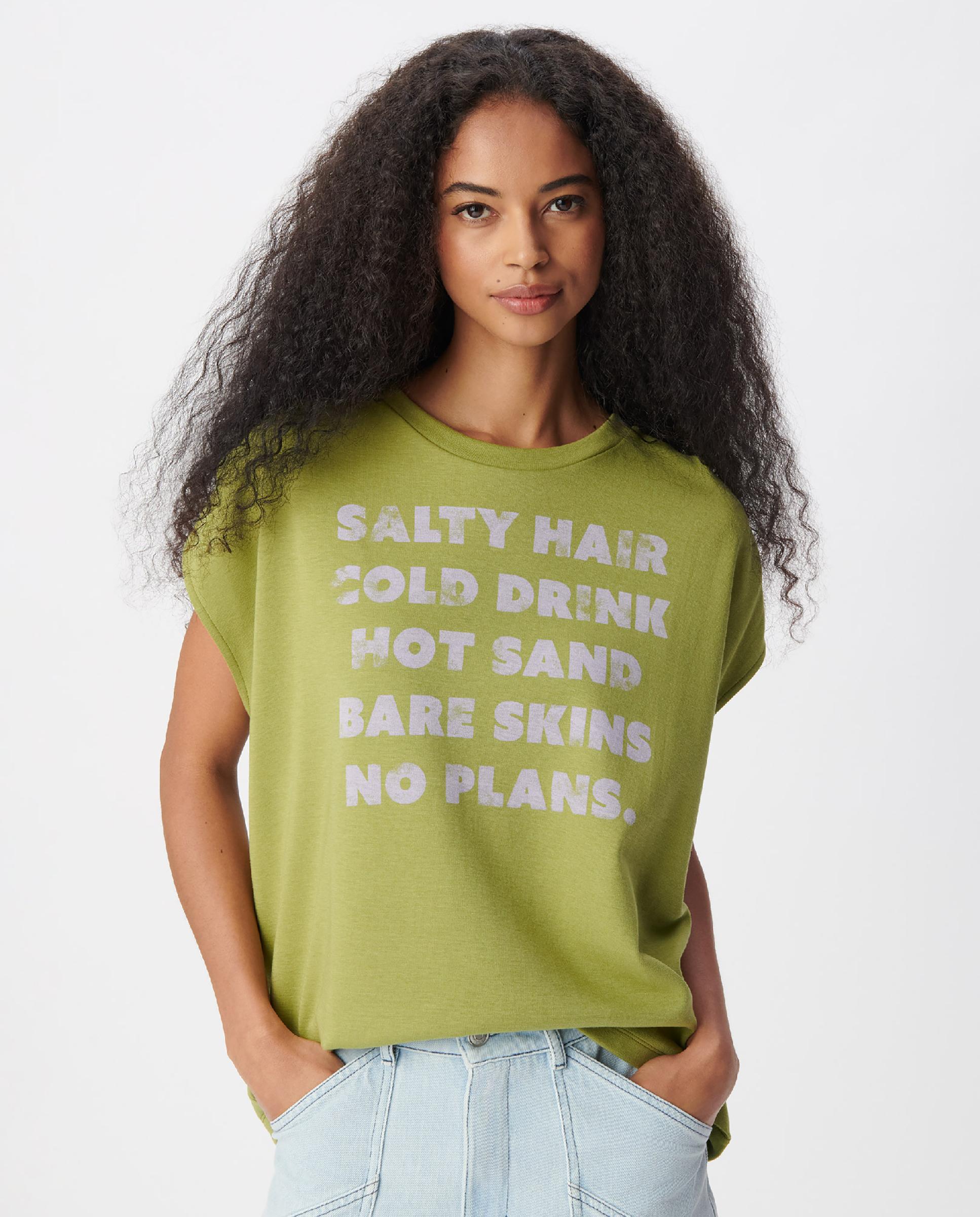 IKKS - Camiseta de mujer de manga corta con mensaje.