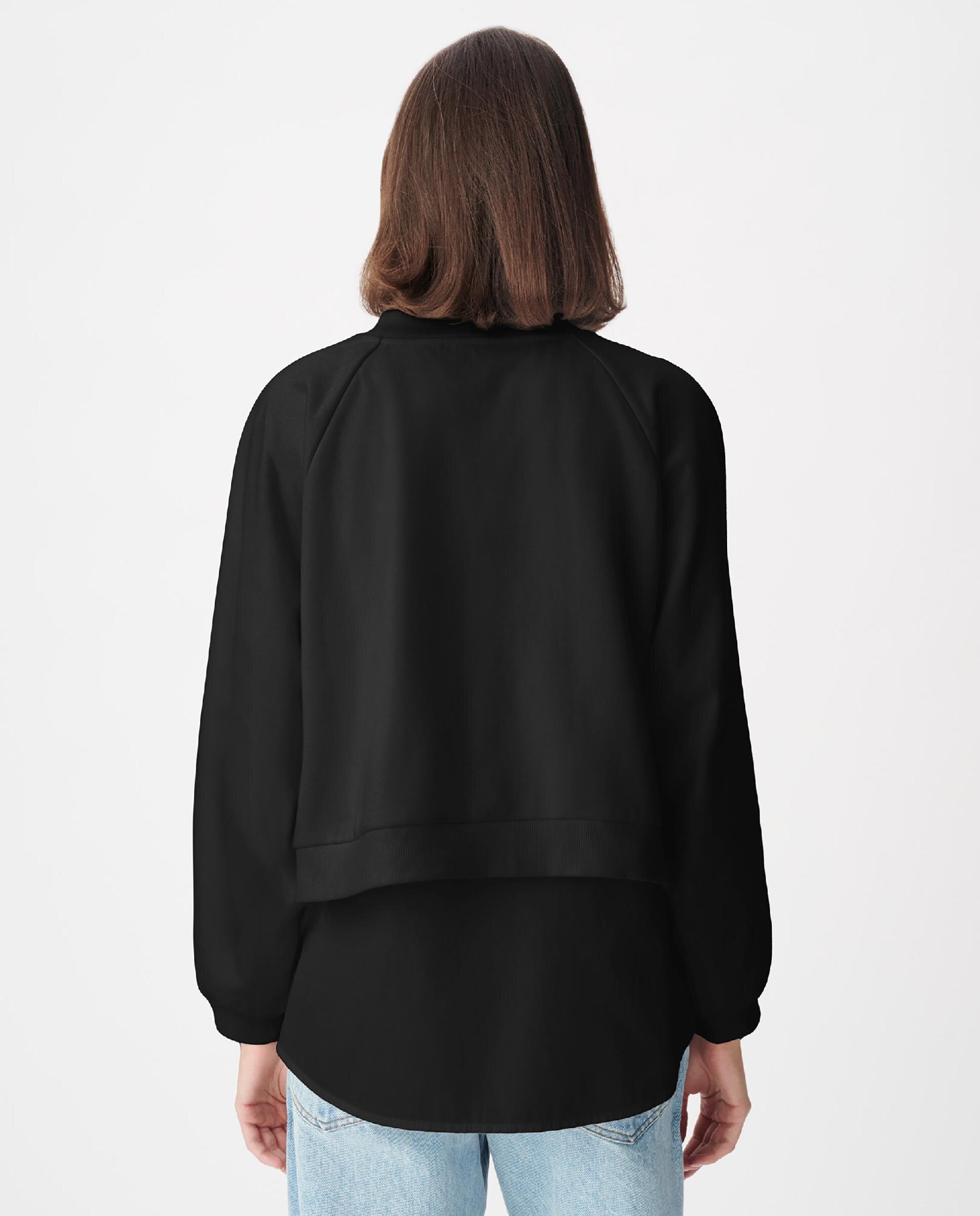 Sudadera de mujer bimateria trampantojo - IKKS - Negro Negro-3