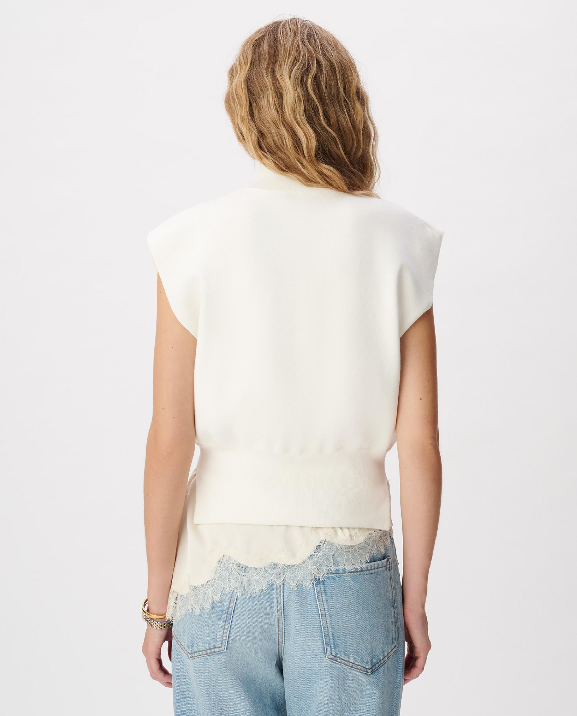 Jersey de mujer sin mangas con cuello camionero - IKKS - Blanco roto Blanco roto-3