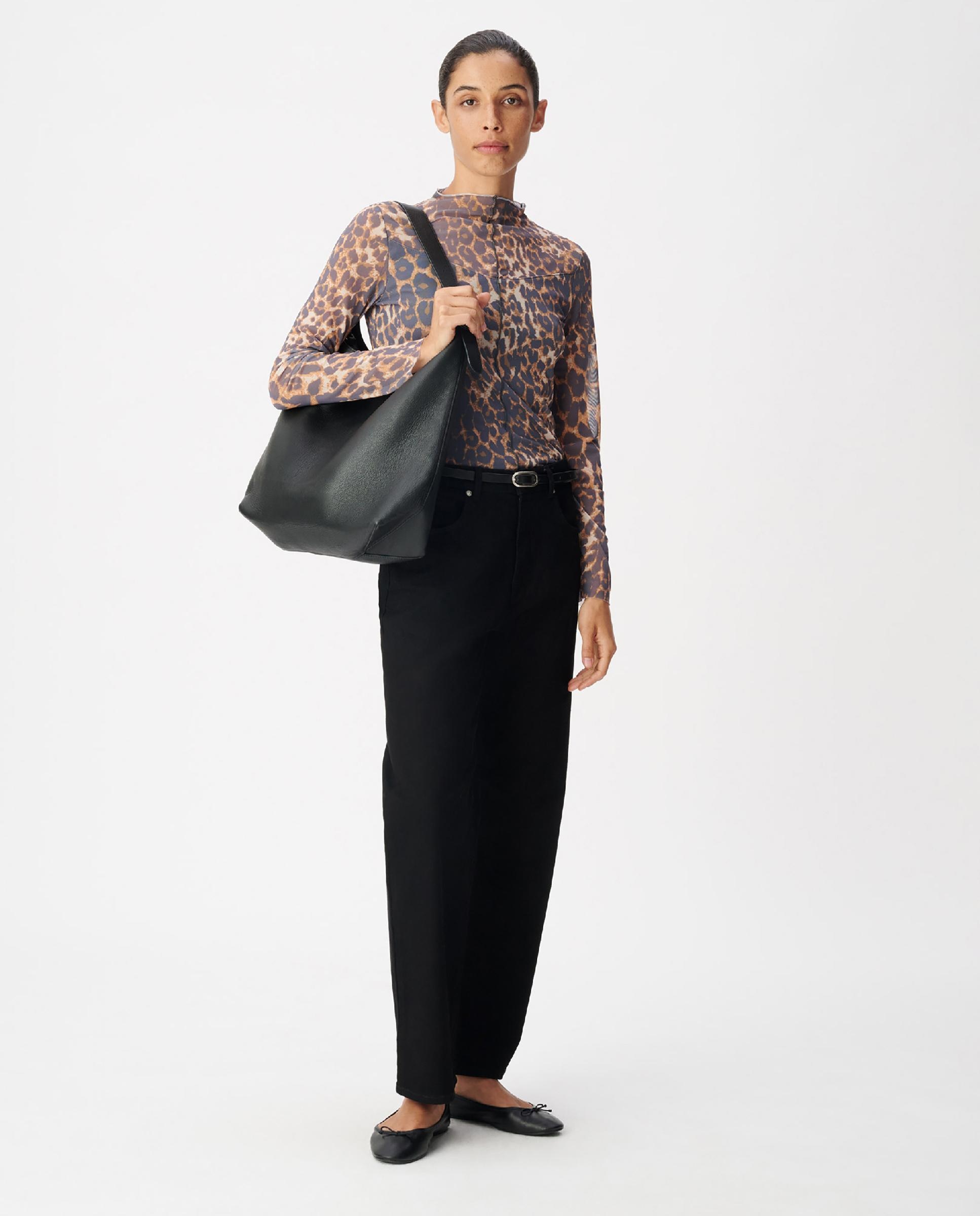 Imagen 2 de Camiseta de mujer rejilla con estampado leopardo - IKKS - Acacia / Marrón Acacia / Marrón