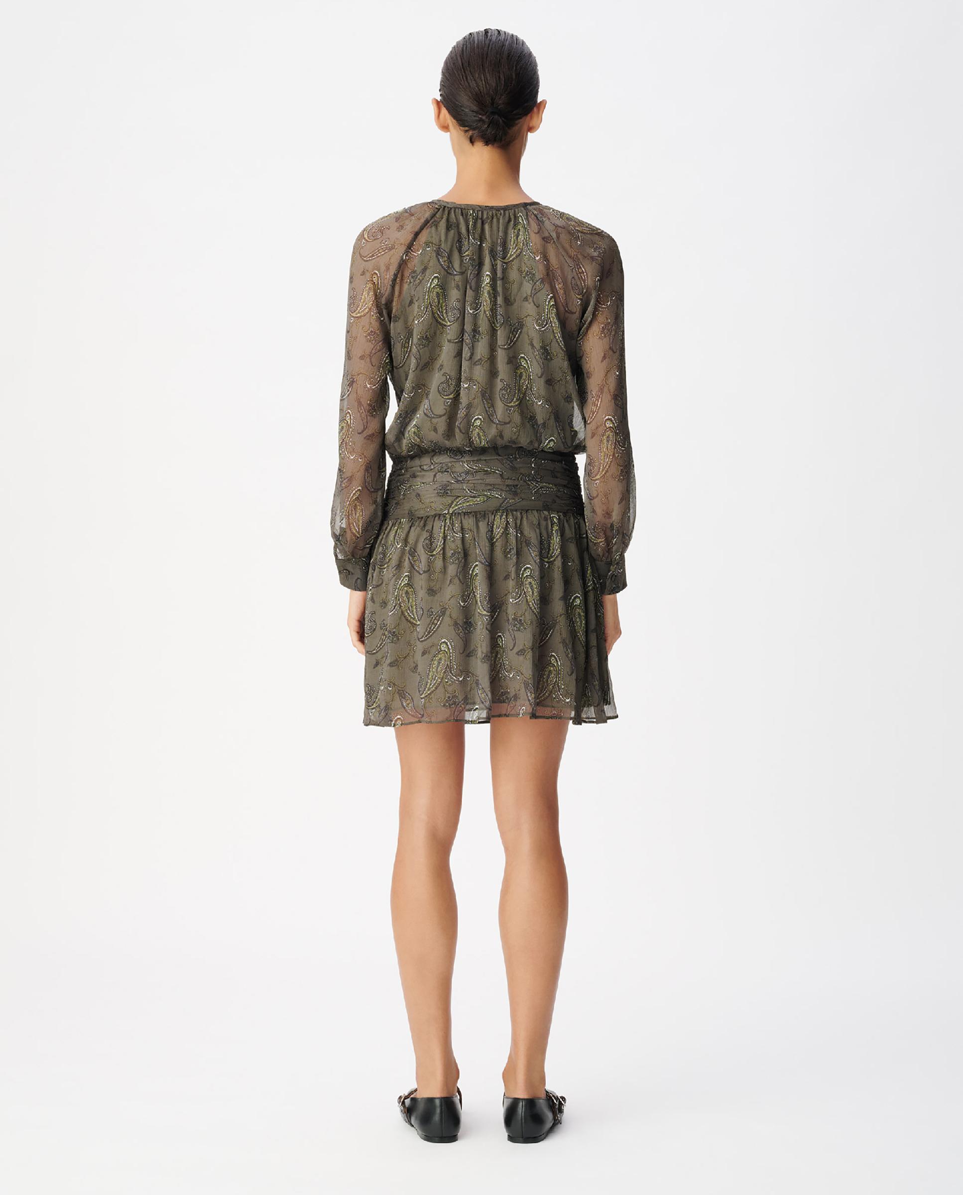 Vestido corto de gasa con estampado pasley - IKKS - Kaki Kaki-3