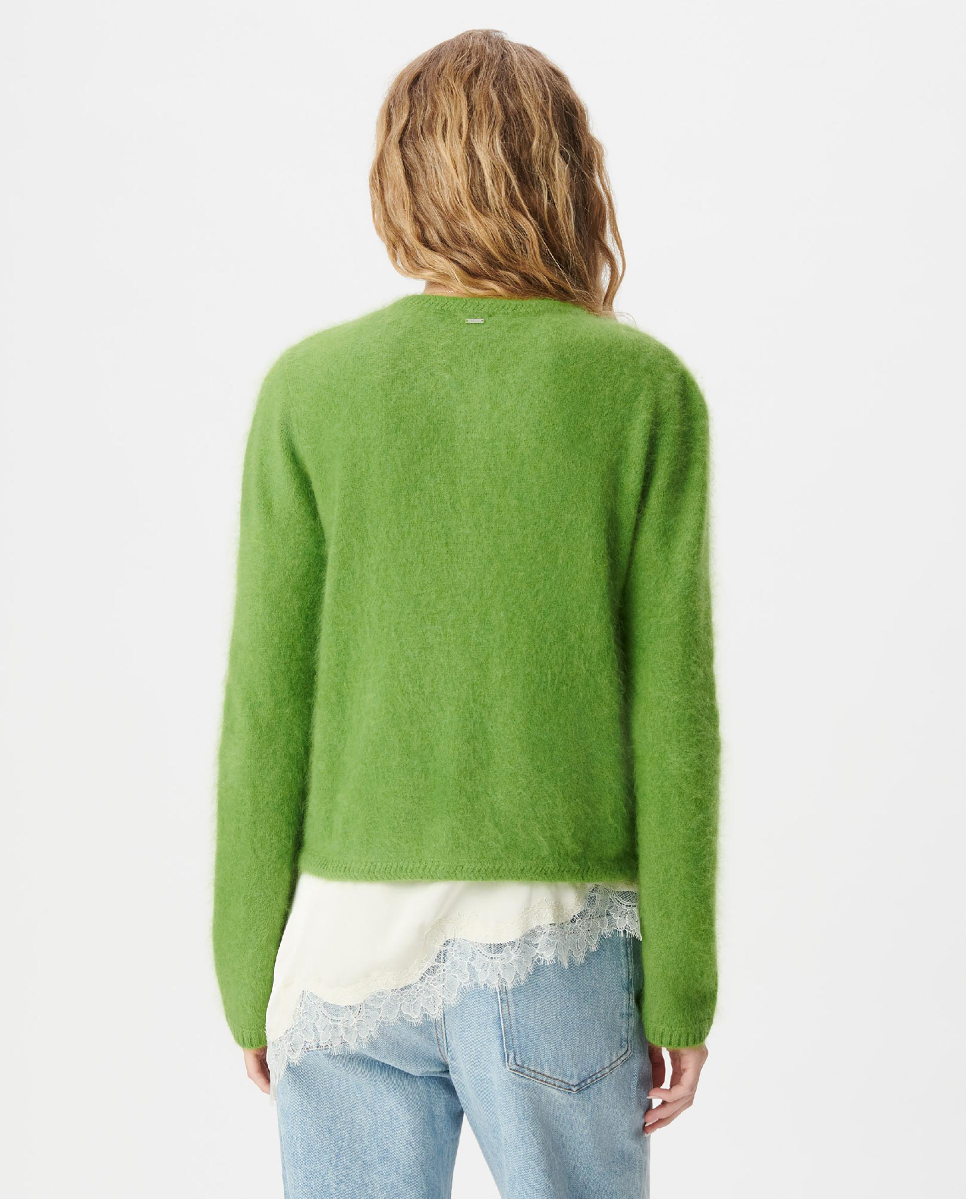 Chaqueta de punto de mujer con bolsillos 100% lana - IKKS - Verde claro Verde claro-3