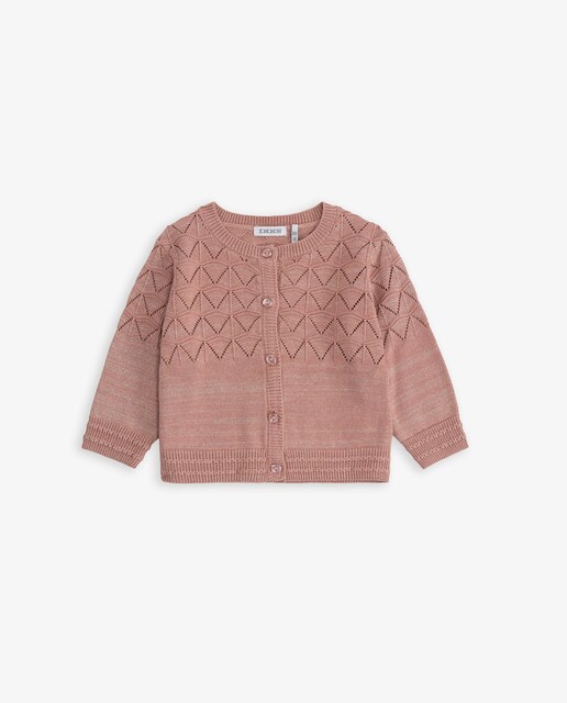 Imagen 0 de Chaqueta de punto de bebé niña tipo cárdigan rosa